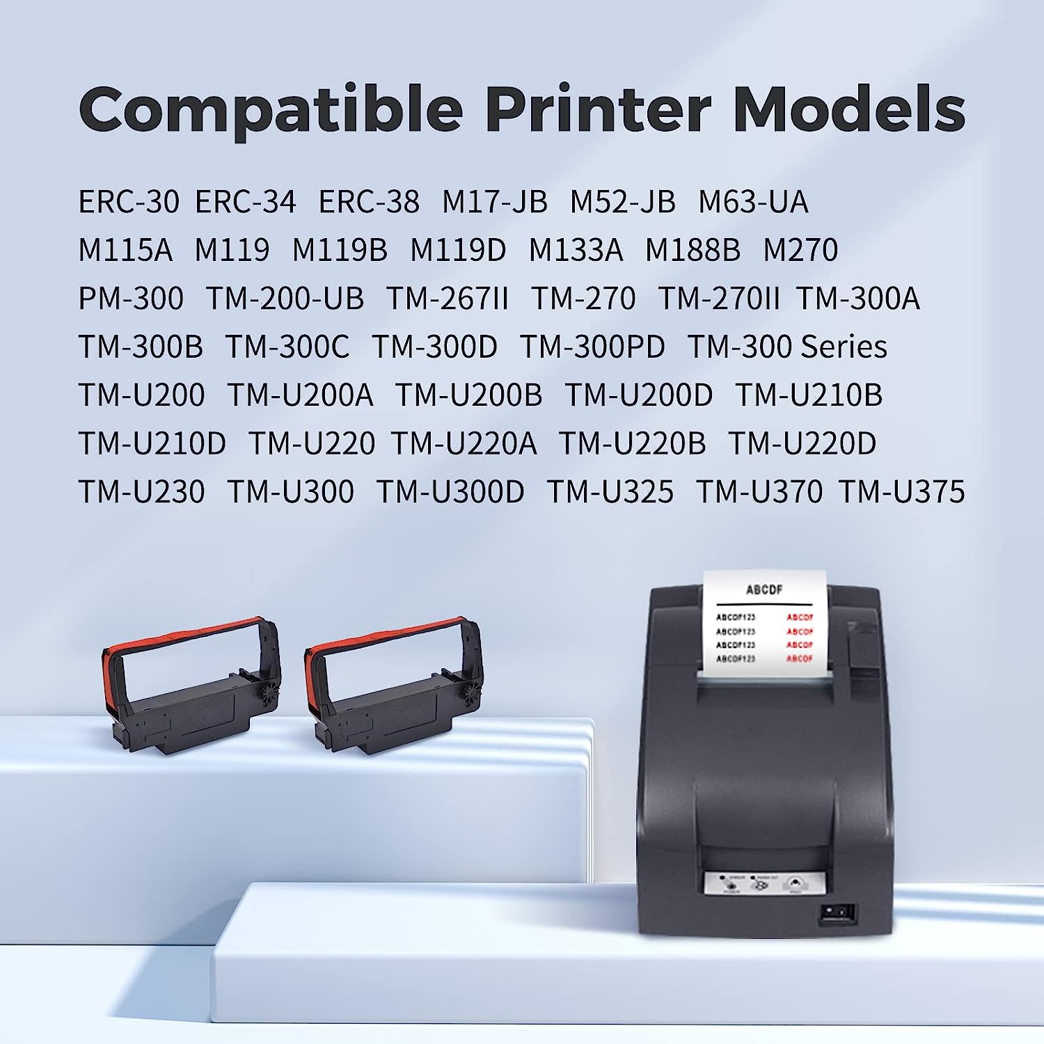 Linford ERC30 ERC/30/34/38 B/R Compatible Ribbon Cartridge - 12 Pack (Black & Red) for ERC38 NK506 Printer | Perfect for Office Printing, Shipping Labels & Receipts