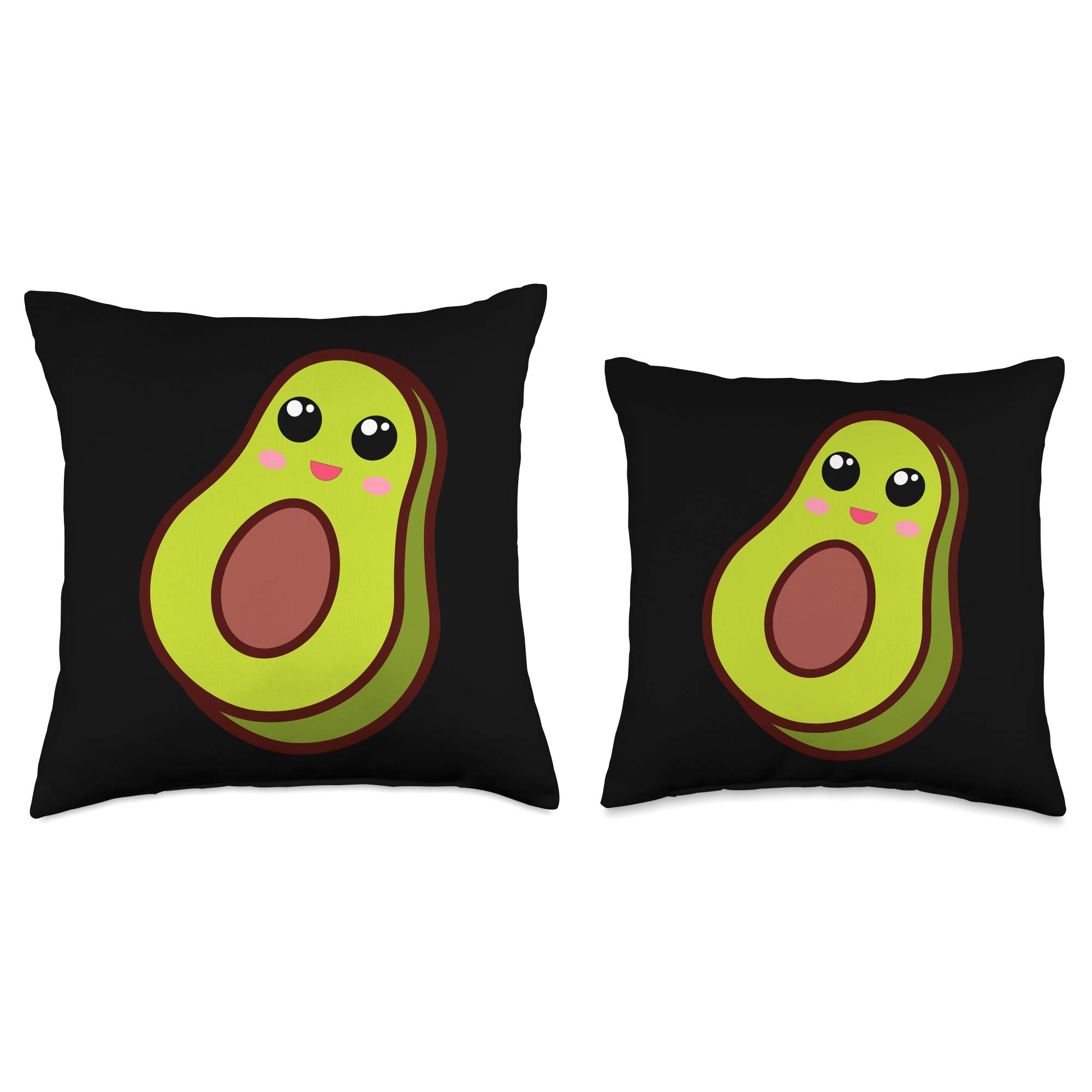Funny Avocado Throw Pillow - Cute Avocado Lover Gift for Women & Girls - Soft Decorative Cushion for Bedroom, Living Room, Dorm Decor
