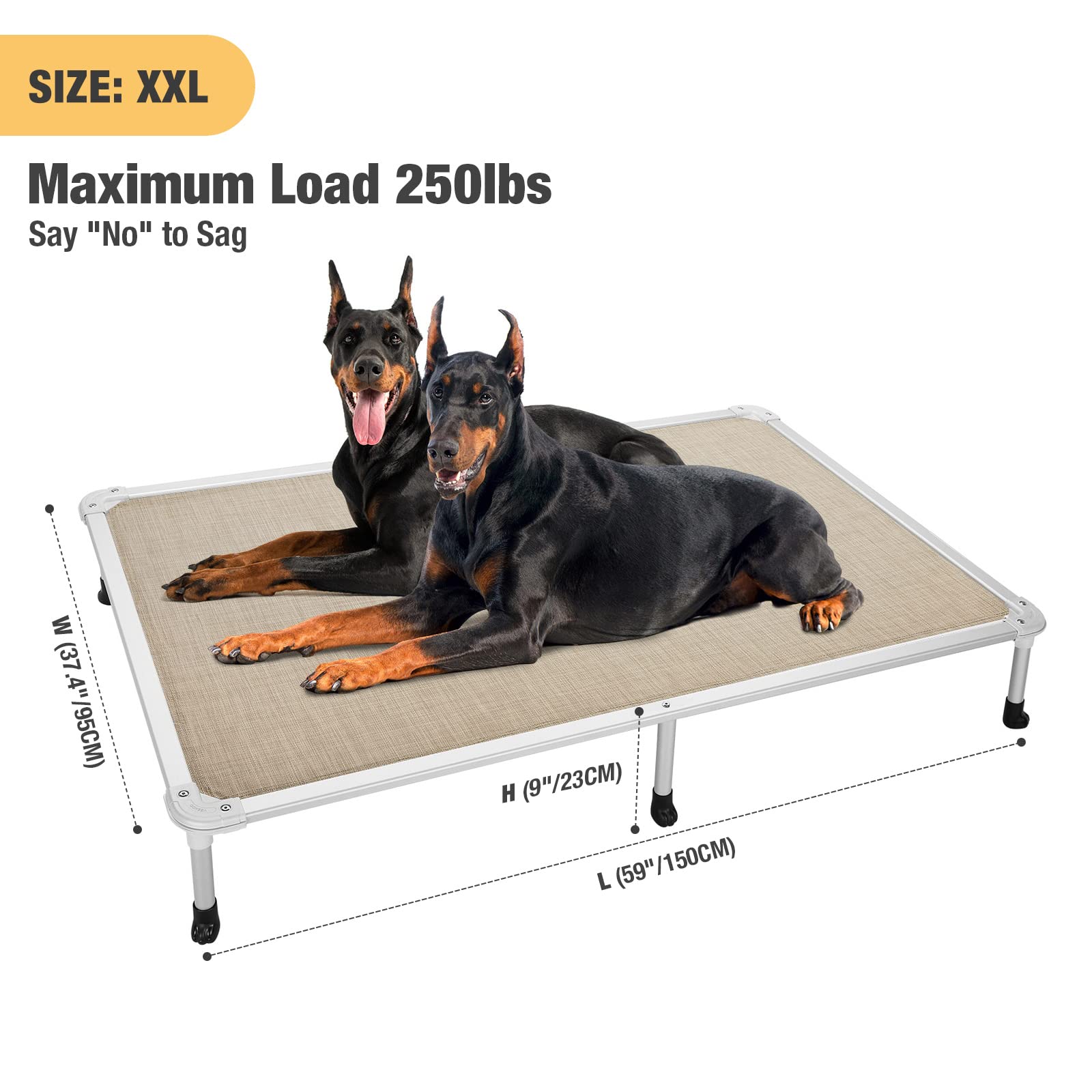 Veehoo Chew Proof Cooling Dog Bed - Durable Raised Pet Cot for Indoor/Outdoor Use