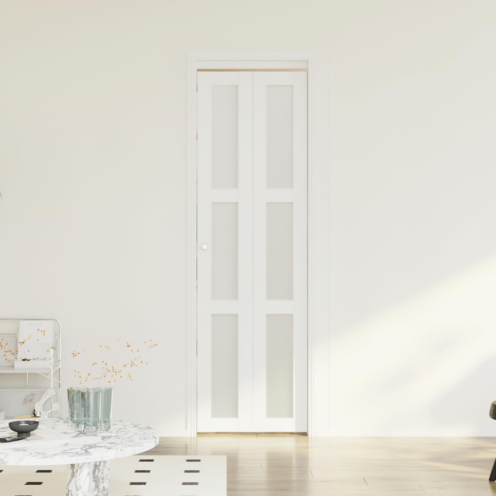 3 Panel Frosted Glass Bi-Fold Closet Door for 24