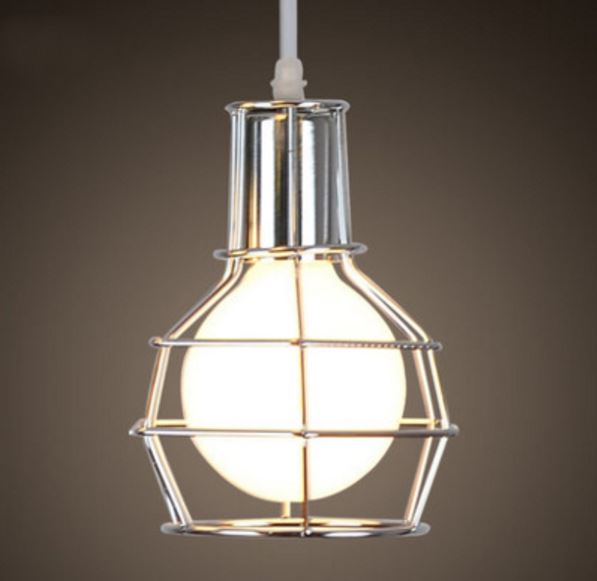 Espen Wire Cage Pendant Light - Industrial Vintage Hanging Ceiling Lamp for Kitchen Island, Dining Room, or Bedroom Lighting