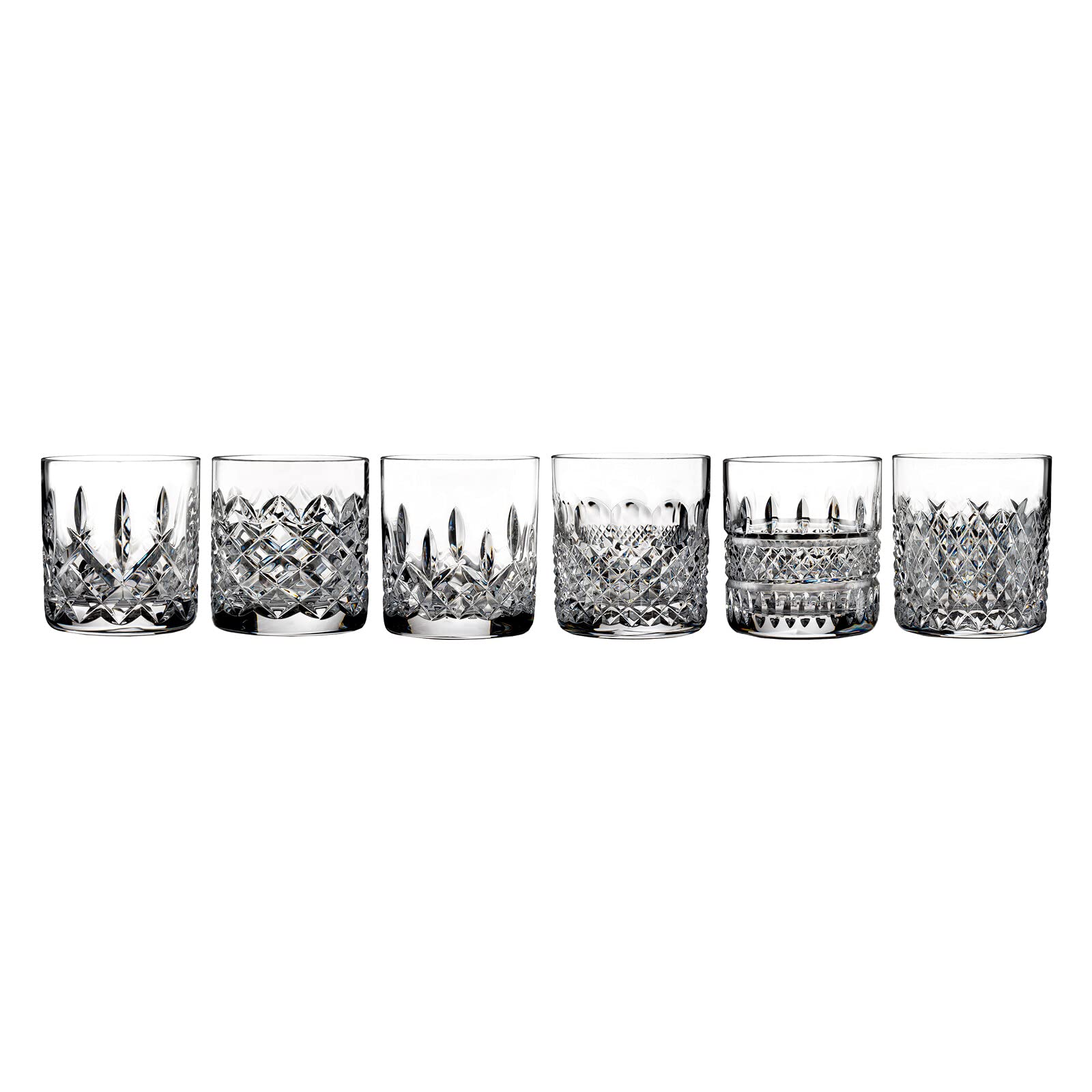 Waterford Connoisseur Lismore Heritage Straight Tumbler Set of 6 - Premium Crystal Glassware for Whiskey, Cocktails & Entertaining - Elegant Barware for Home, Weddings & Gifts