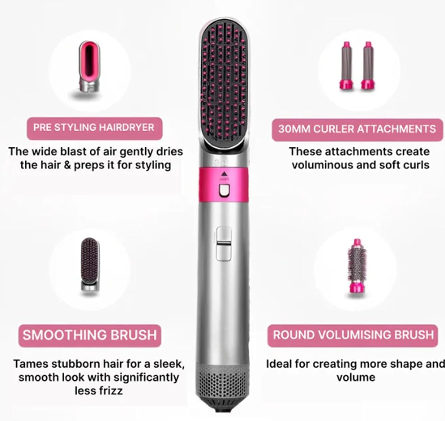 Magic Styler 4-in-1 Autowrap Airstyler | Professional Hair Styler, Curler & Straightener Brush | Round Brush Blow Dryer for Women | Fast Hairstyling Tool for Salon-Quality Results at Home (Gold) - Perfect for Daily Styling, Special Occasions & Travel