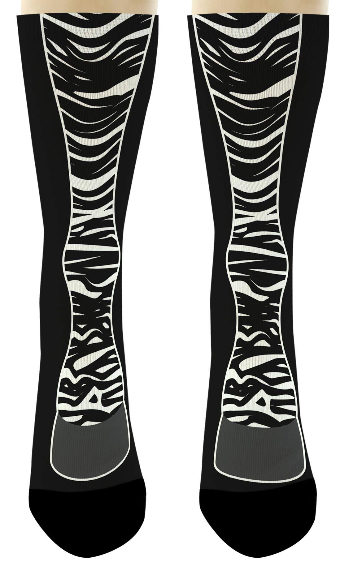 Funny Zebra Stripe Crew Socks - Animal Print Novelty Socks for Safari Theme & Gifts - Perfect for Costume Parties, Animal Lovers, and Unique Fashion Statements