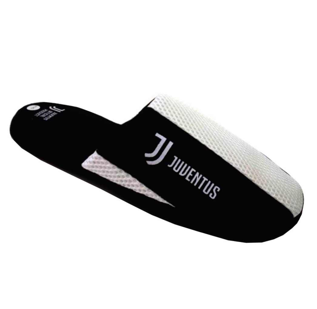 Original Juventus Football Slippers - JUVEBEST_AA New Logo (Size 39/40) | Comfortable Home & Lounge Wear for Soccer Fans | Perfect Gift for Juventus Supporters