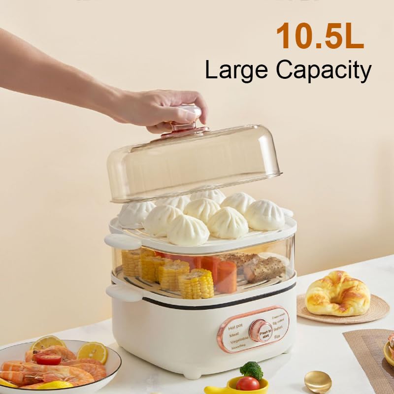 110V Electric Steamer & Cooker - Multi-Function Rice Cooker & Food Steamer for Healthy Cooking - Perfect for Breakfast, Meal Prep & Family Dinners - US/Japan/Canada Version