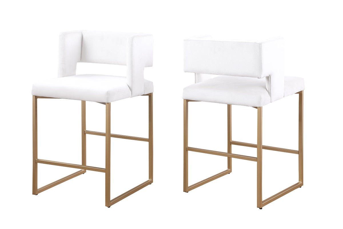 2-Pack Beige Counter Stools - Modern Kitchen Bar Stools for Dining, Breakfast Nook & Home Decor