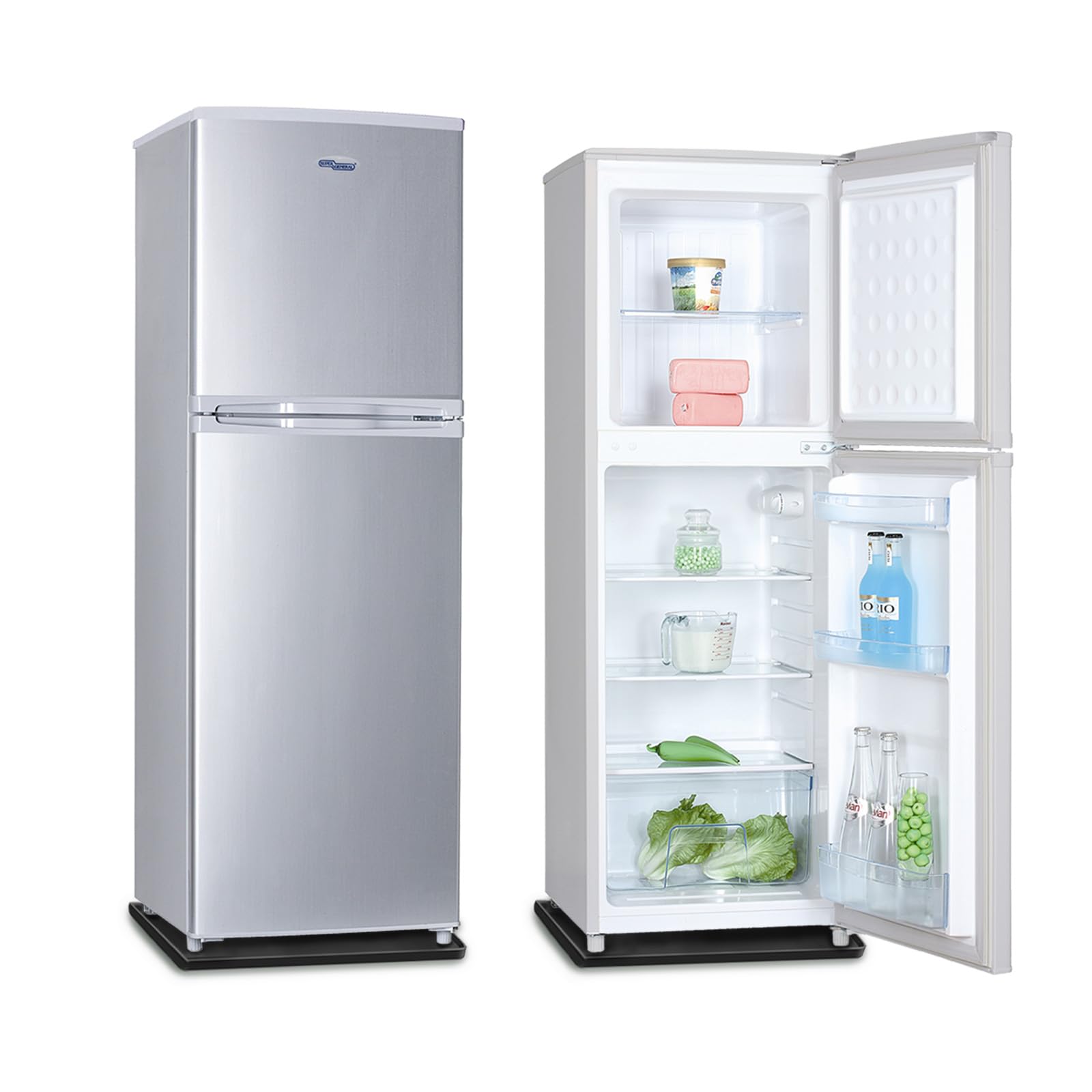 Non-Slip Mini Fridge Silicone Mat with Raised Edge 23.6x23.6 Inches - Waterproof Washing Machine Pad for Refrigerator/Freezer - Leak Proof Appliance Protector Mat for Kitchen, Laundry Room & Dorm (Black) - Absorbent & Easy Clean Surface for Spill Protection