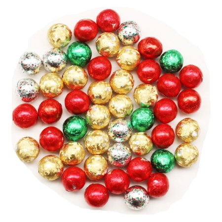 Scott's Cakes Solid Milk Chocolate Christmas Ornaments - Foil Wrapped in Mini Gold Tin | Holiday Party Favors, Gift Baskets & Stocking Stuffers