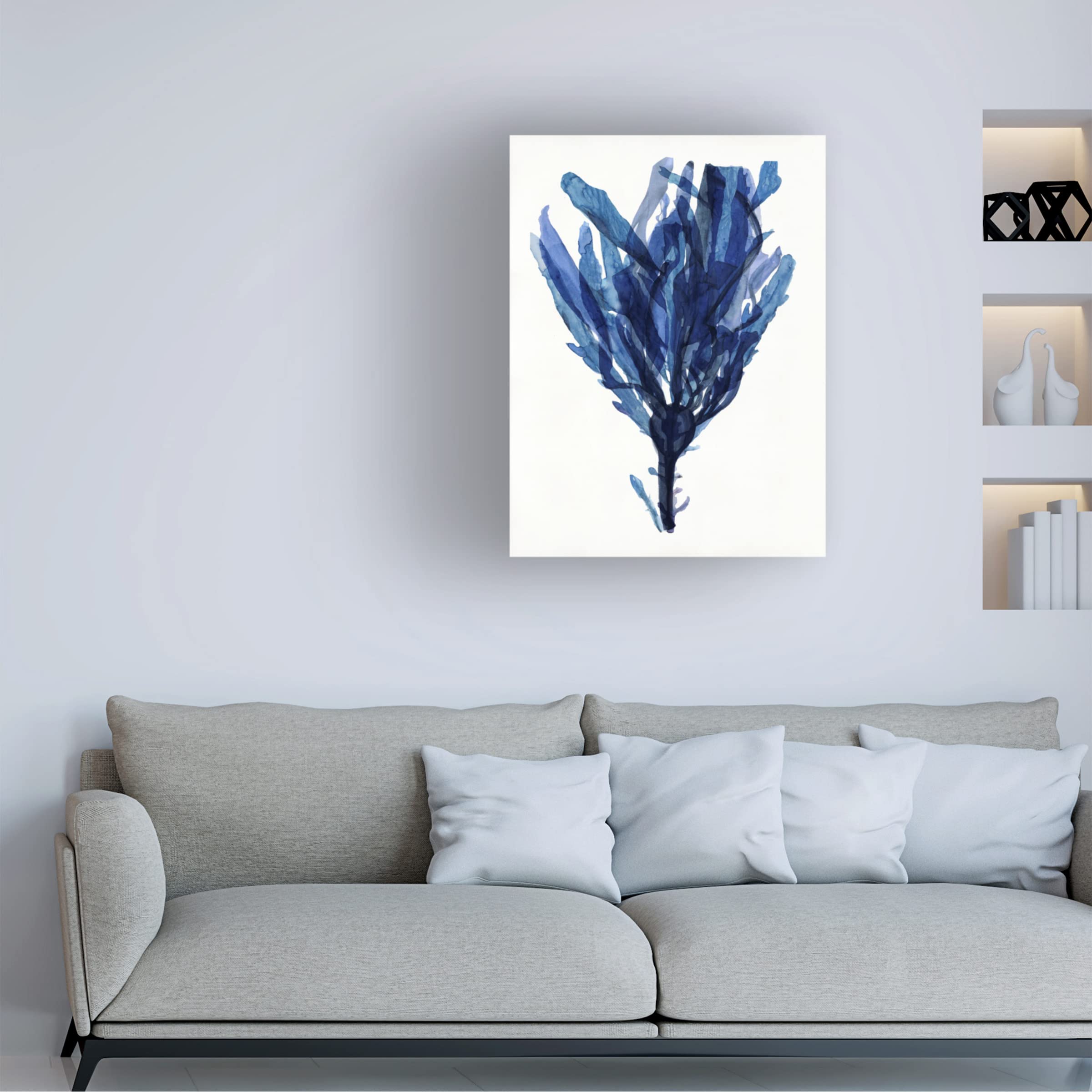 Stellar Design Studio 'Indigo Ocean IV' Canvas Wall Art Print - Modern Coastal Decor for Living Room, Bedroom & Office