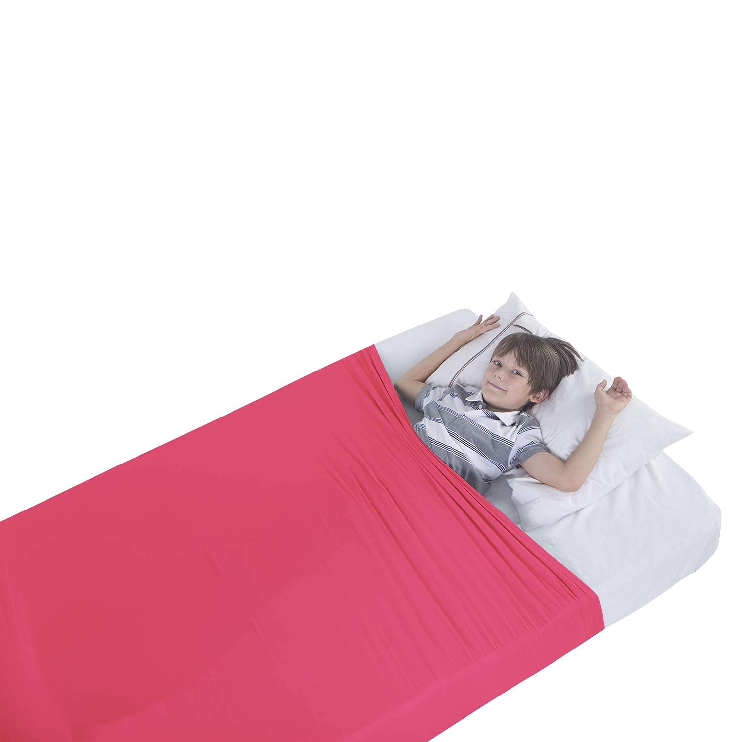 Kids Sensory Bed Sheet - Breathable Stretchy Compression Sheet Alternative to Weighted Blankets - Cool Comfortable Sleeping Bedding for Full Size Bed (Red) - Perfect for Calming Kids with ADHD, Autism & Anxiety