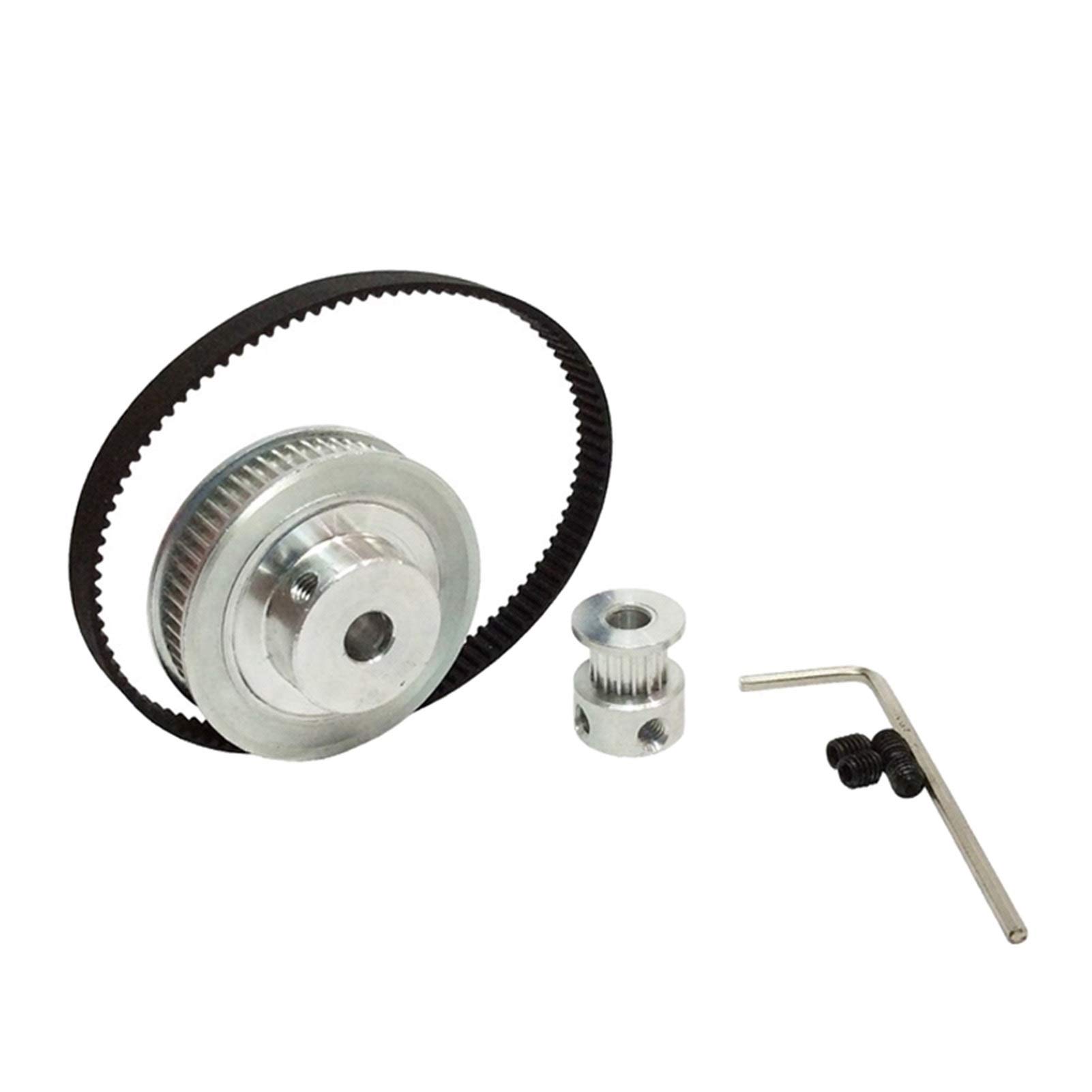 HTD 2GT Timing Belt Pulley Kit - GT2 Timing Belt Closed-Loop 200mm Pulley (20 Teeth + 60 Teeth) for 3D Printers | High Precision CNC Machined Aluminum Pulleys | Perfect for 3D Printing, CNC Machines & DIY Robotics Projects