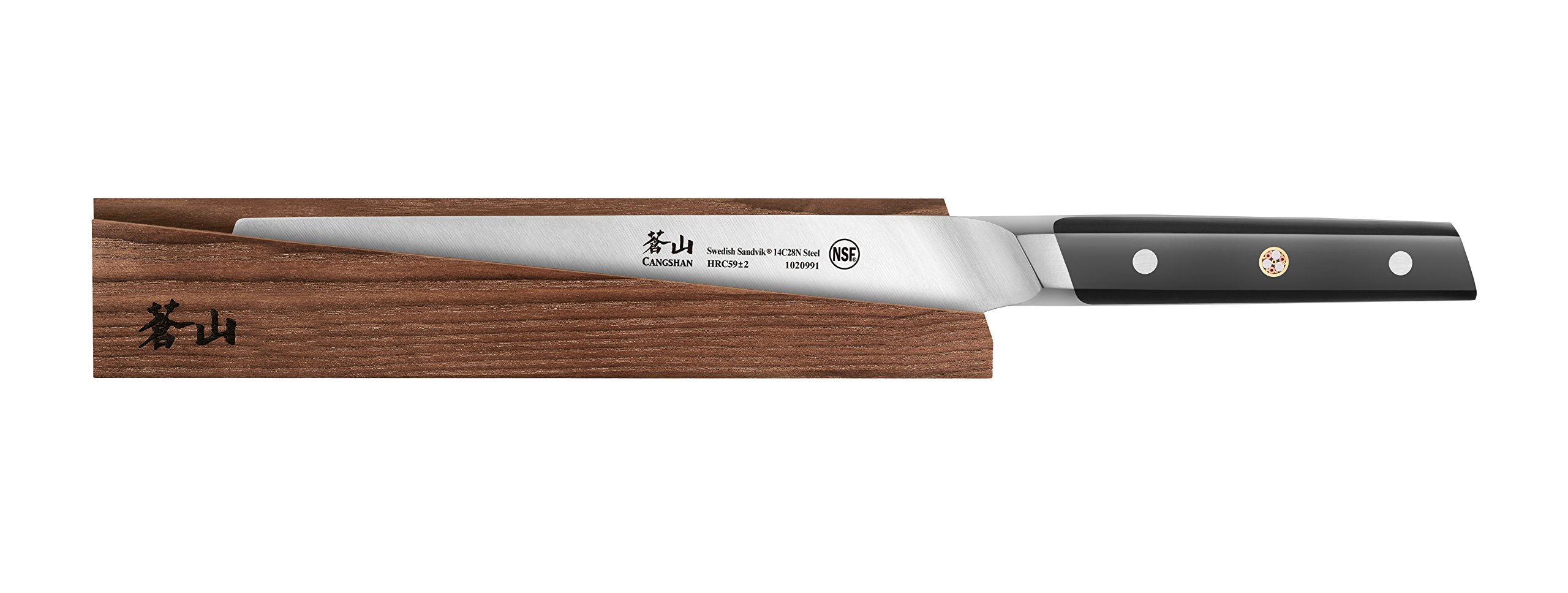 Cangshan TC Series 8-Inch Bread Knife with Wood Sheath - Premium Swedish 14C28N Forged Steel - Perfect for Sourdough, Baguettes & Artisan Bread Baking