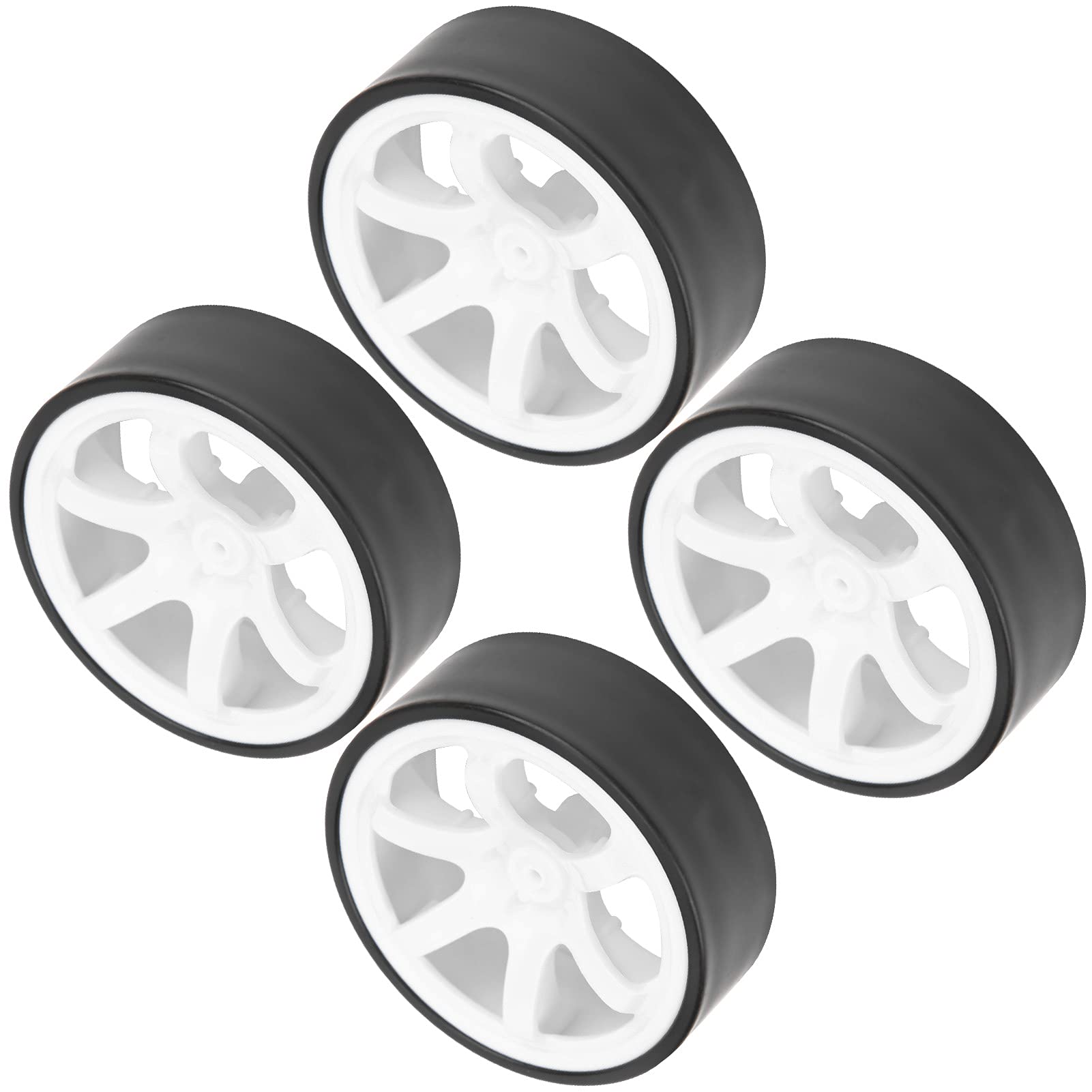 Jopwkuin 1/10 Scale RC Drift Car Tires - Hard Performance Upgrade Tires for High Speed Remote Control Cars (White) | Perfect for Racing, Drifting & RC Car Enthusiasts