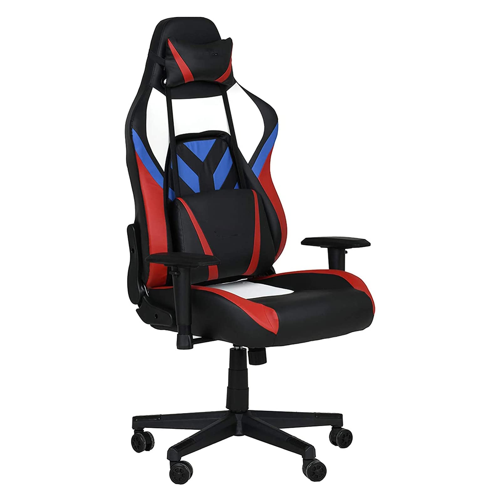 Tesmula Ergonomic Gaming Chair - High Back Office Chair with Adjustable Headrest & Lumbar Support, Leather Computer Desk Chair for Home & Racing Style Executive Swivel Task Chair (Red) - Perfect for Gaming, Working & Home Office Use