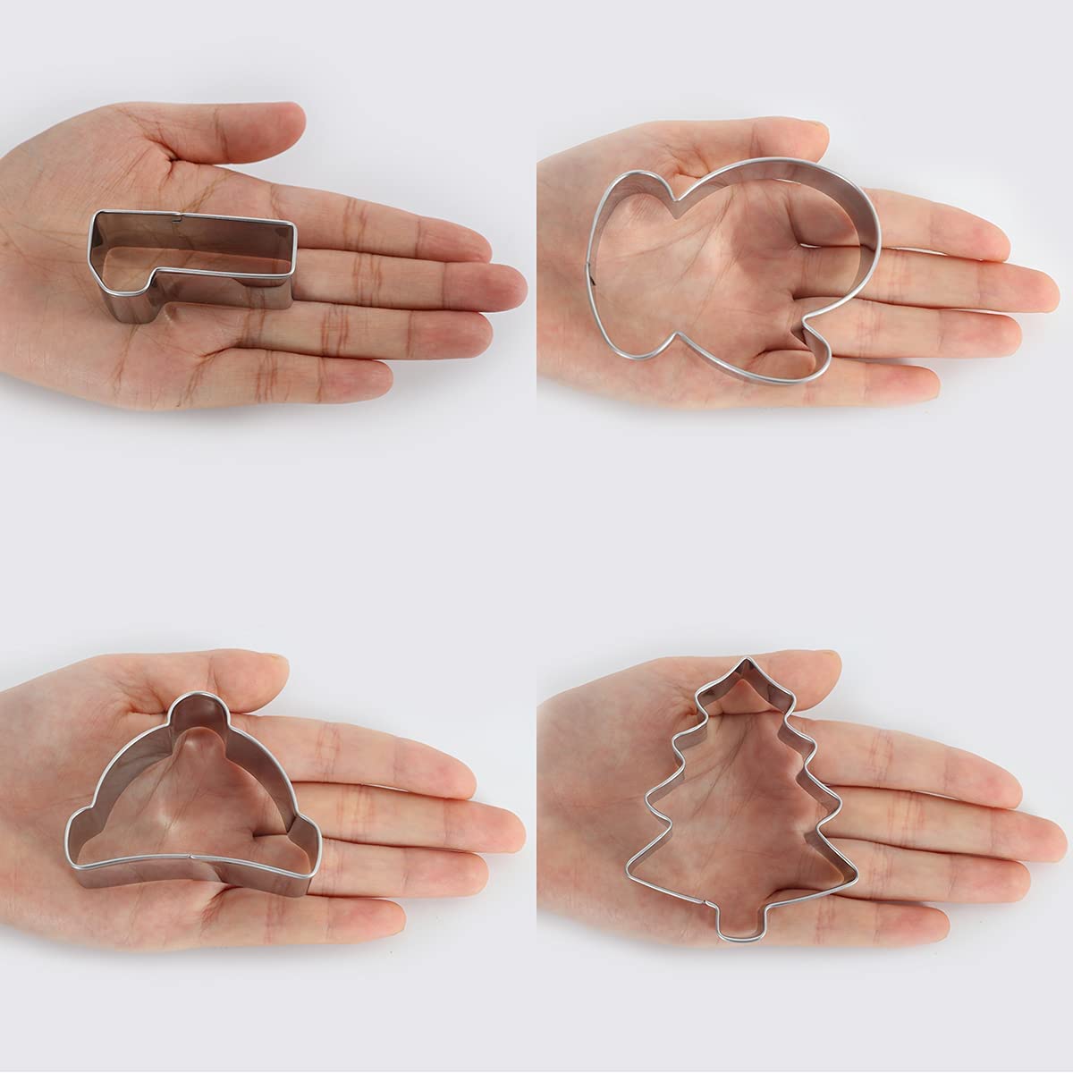 Snowflake Cookie Cutter Set - 6-Piece Stainless Steel Winter Wonderland Christmas Cookie Cutters with Hat, Mitten, Tree & Number 1 Shapes - Perfect for Holiday Baking, Birthday Cookies, Fondant & Dough Decorations - Great for Christmas Parties, 1st Birthday Cakes & Photo Plaques
