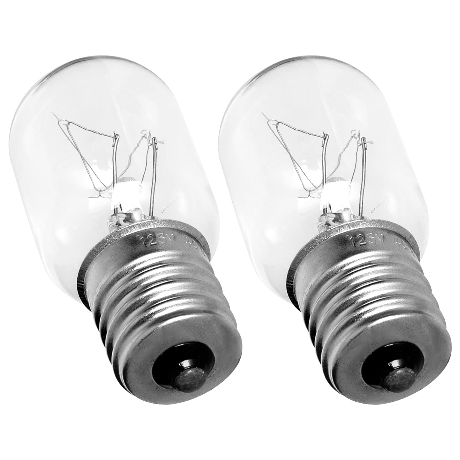 Belleone 40W 125V Microwave Light Bulb - Compatible with Whirlpool, Maytag, GE, Kenmore Over Range Hood (Model 8206232A) - 2-Pack for Stove and Kitchen Lighting