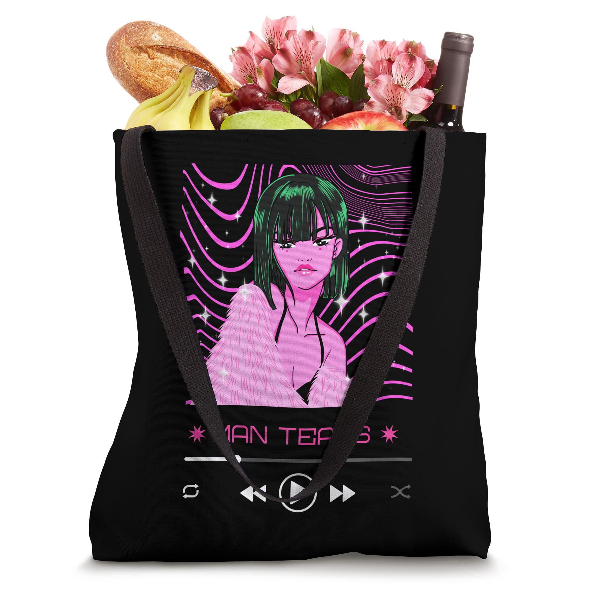 Men's Tear Drop Print Tote Bag - Stylish Canvas Shopping Bag for Men & Women - Perfect for Groceries, Beach, Work & Daily Use