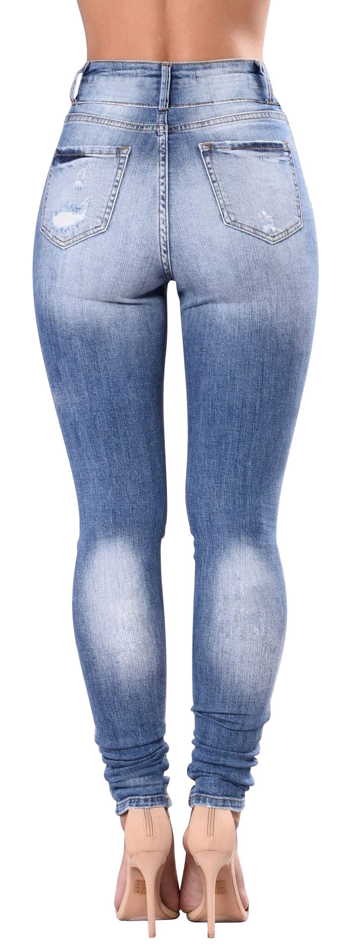Women's High Waisted Butt Lifting Stretch Skinny Jeans - Ripped Distressed Denim Pants for Juniors | Perfect for Casual Outfits, Date Nights & Streetwear Fashion