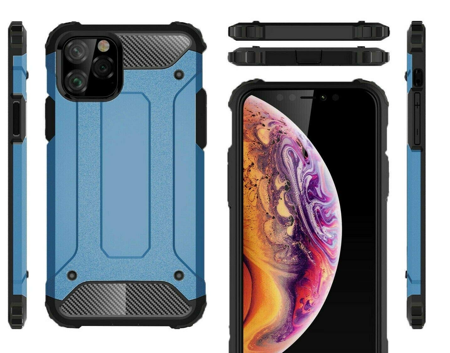 SuperGuardZ Heavy Duty Slim Shockproof Protective Armor Case for iPhone 11 Pro - Blue | Includes 2 Stylus Pens | Perfect for Outdoor Activities, Construction Work & Extreme Sports Protection