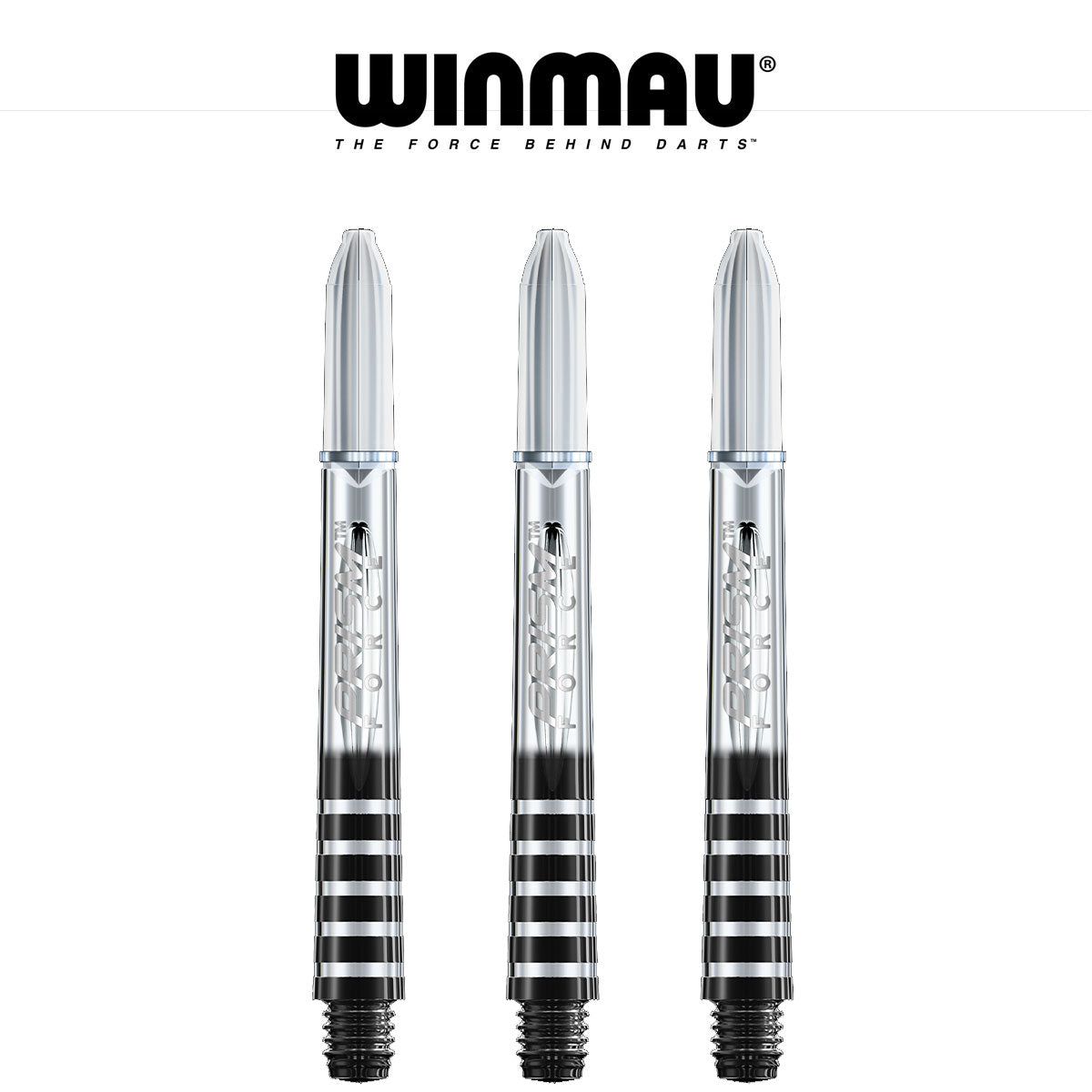 WINMAU Prism Force Ring Lock Dart Shafts - Medium Clear Dart Shafts for Professional Players | Perfect for Steel Tip Darts & Tournament Play