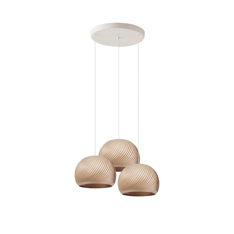Aurora Whorl Wood Pendant Lamp - Handcrafted Natural Wood Ceiling Light Fixture for Living Room, Bedroom, Dining Room & Kitchen Decor