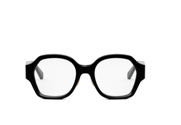 Celine TRIOMPHE CL50134F 001 Shiny Black Geometric Women's Eyeglasses | Designer Sunglasses for Women | Fashionable & UV Protection | Perfect for Office, Driving & Everyday Wear