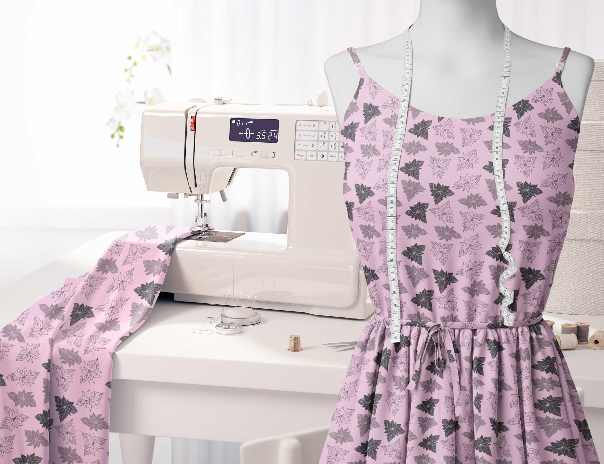 Soimoi Moss Georgette Pink Fabric by The Yard - 42 Inch Wide - Arbatax Lily Floral Printed Fabric for Dresses, Curtains & Home Decor | Elegant & Exotic Fashion Fabric for DIY Sewing Projects