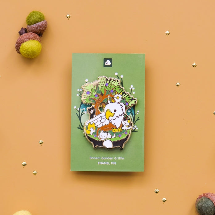 Bonsai Garden Griffin Enamel Pin - Cute Collectible Lapel Pin for Backpacks, Hats & Jackets - Perfect Gift for Anime & Fantasy Fans