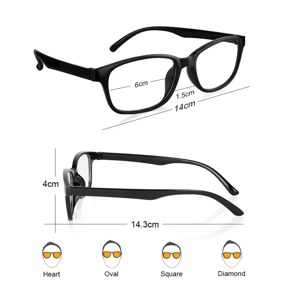 ACWOO Blue Light Blocking Glasses, 4 Pack Anti UV Eyestrain Computer Glasses for Men & Women - Retro Reading Glasses for Gaming, TV & Digital Screen Use