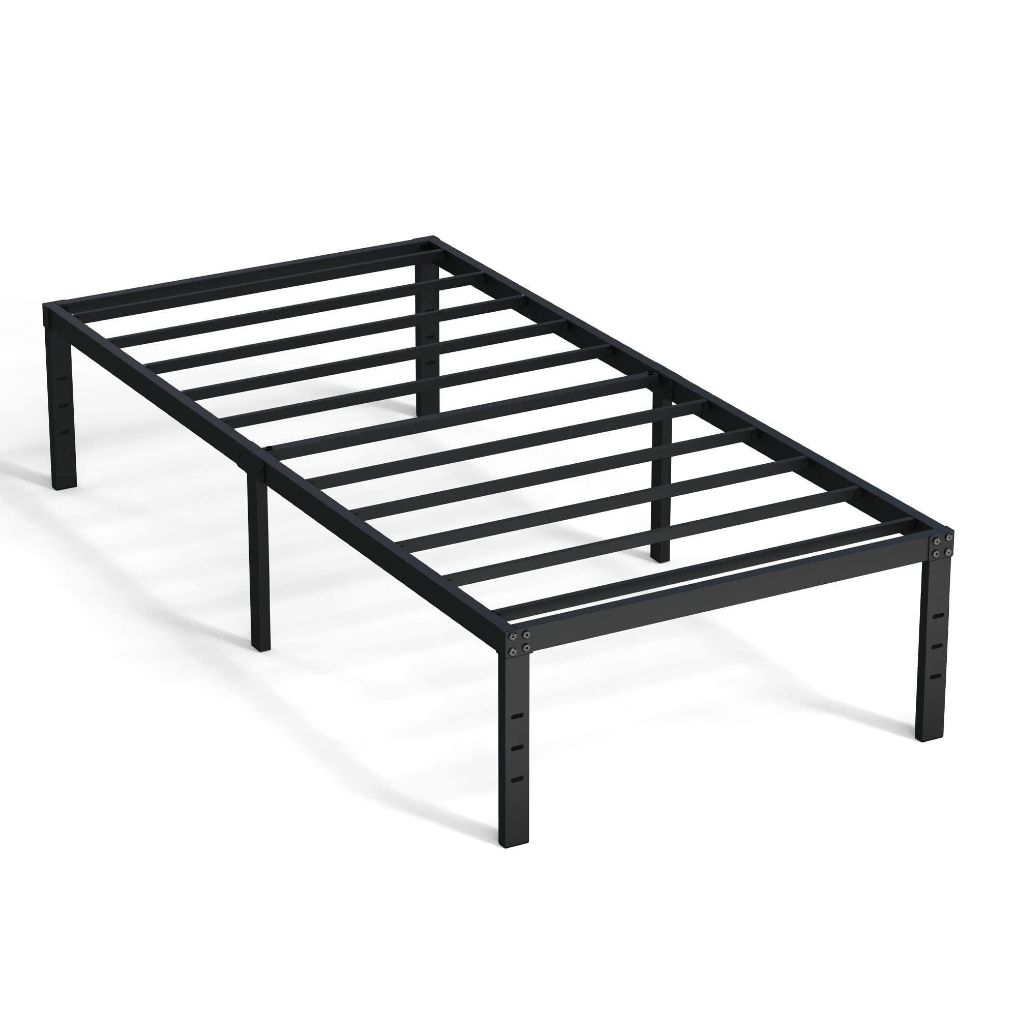 16 Inch Heavy Duty Metal Twin Bed Frame - No Box Spring Needed, Supports Up to 2500 lbs, Easy Assembly & Noise Free, Black - Perfect for Kids Rooms, Guest Beds & Small Spaces