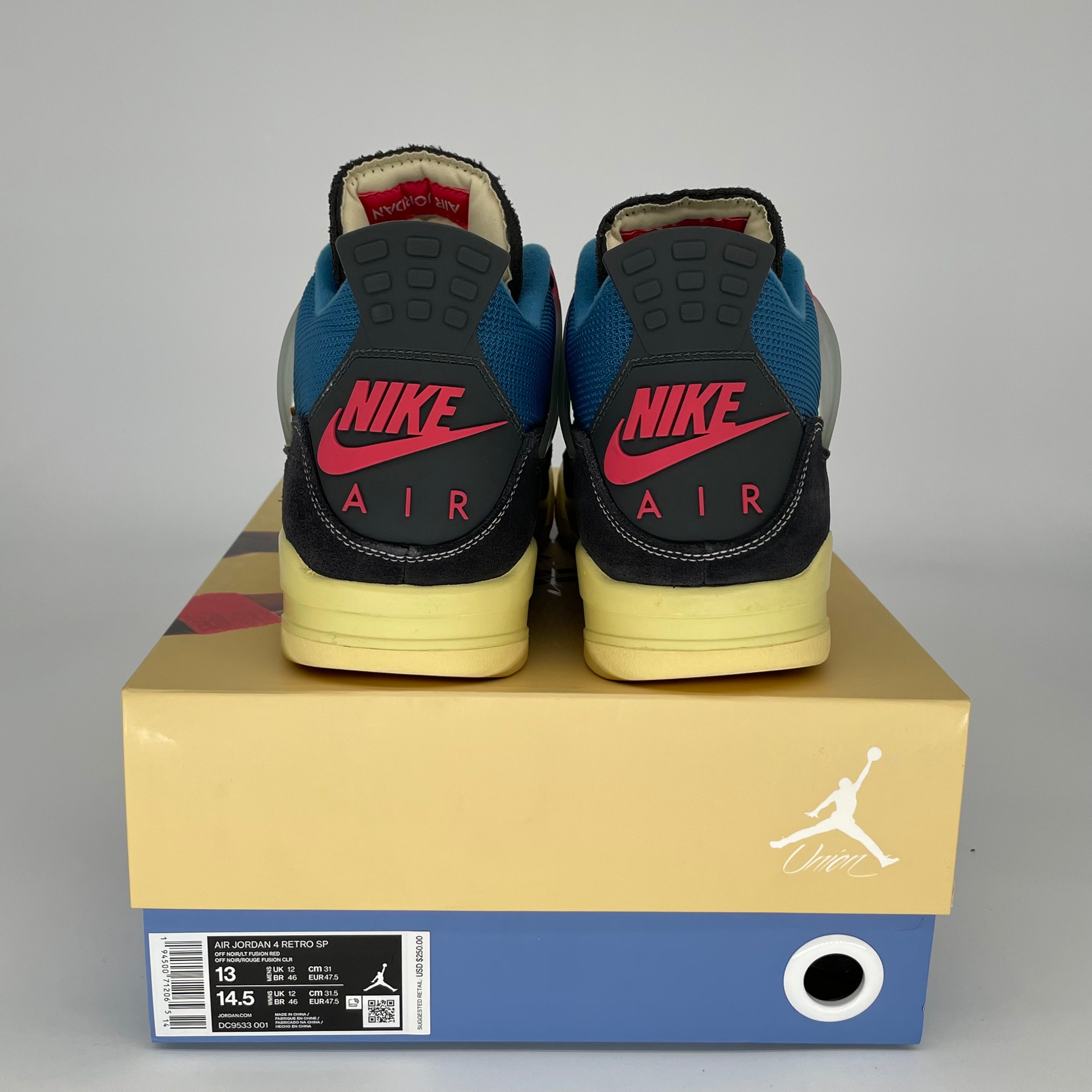 Air Jordan 4 Union LA Off Noir Men's Basketball Shoes Size 13 DC9533-001 - Retro Sneakers for Streetwear & Casual Outfits