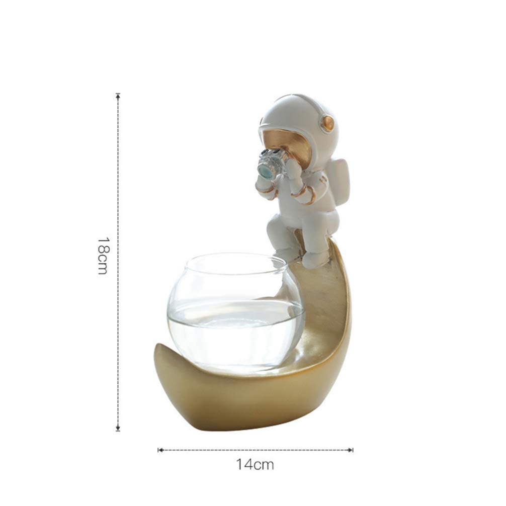 Astronaut Hydroponic Plant Pot - Glass Desk Decor for Home & Office