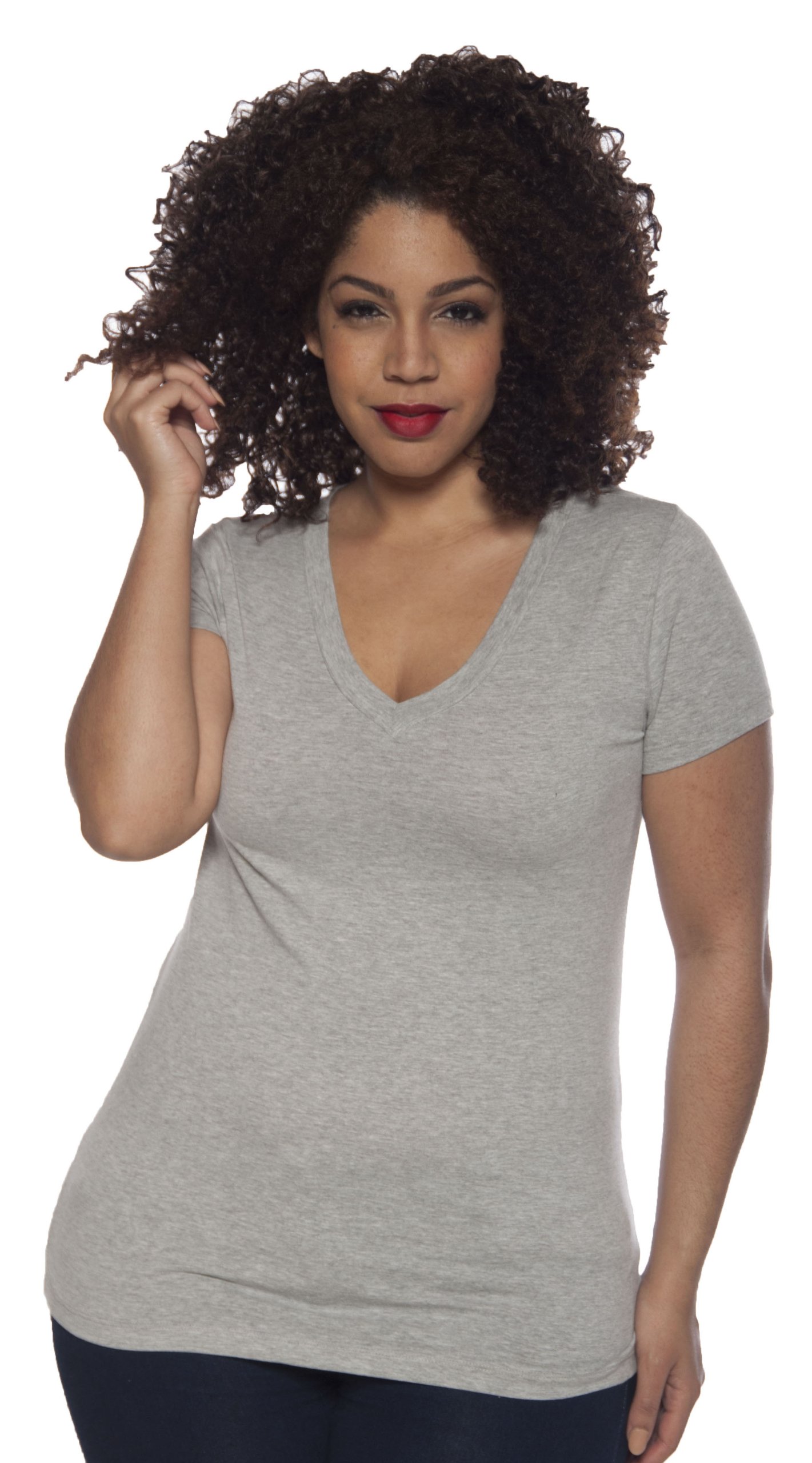 4 Pack Women's Basic V-Neck T-Shirts - Soft Cotton Casual Tees for Everyday Wear | Perfect for Layering, Work & Weekend Outfits