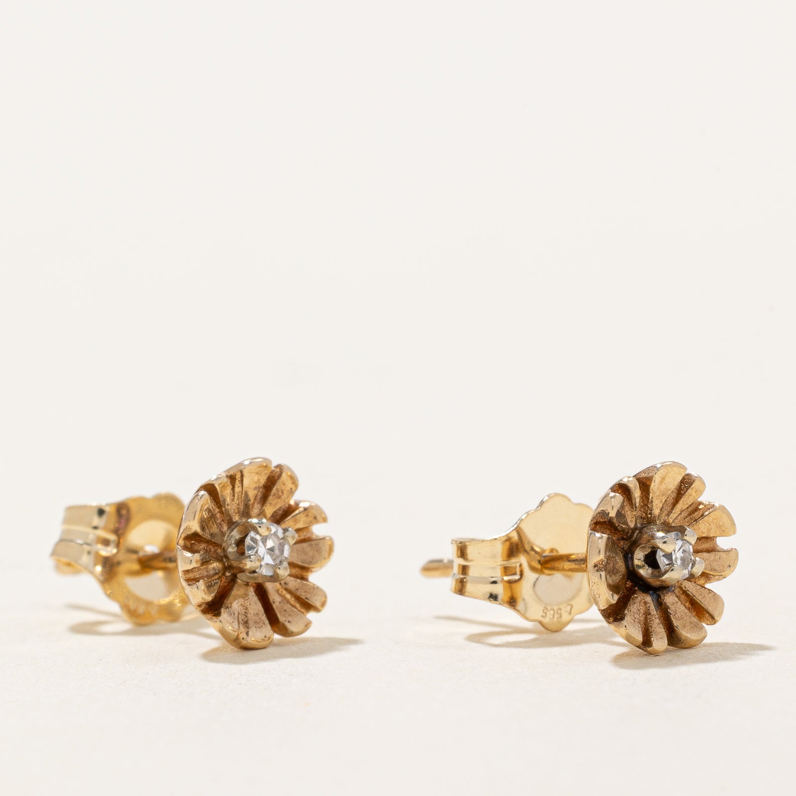 0.04ctw Diamond Floral Stud Earrings for Women - Elegant & Dainty Jewelry Gift for Wedding, Anniversary & Everyday Wear