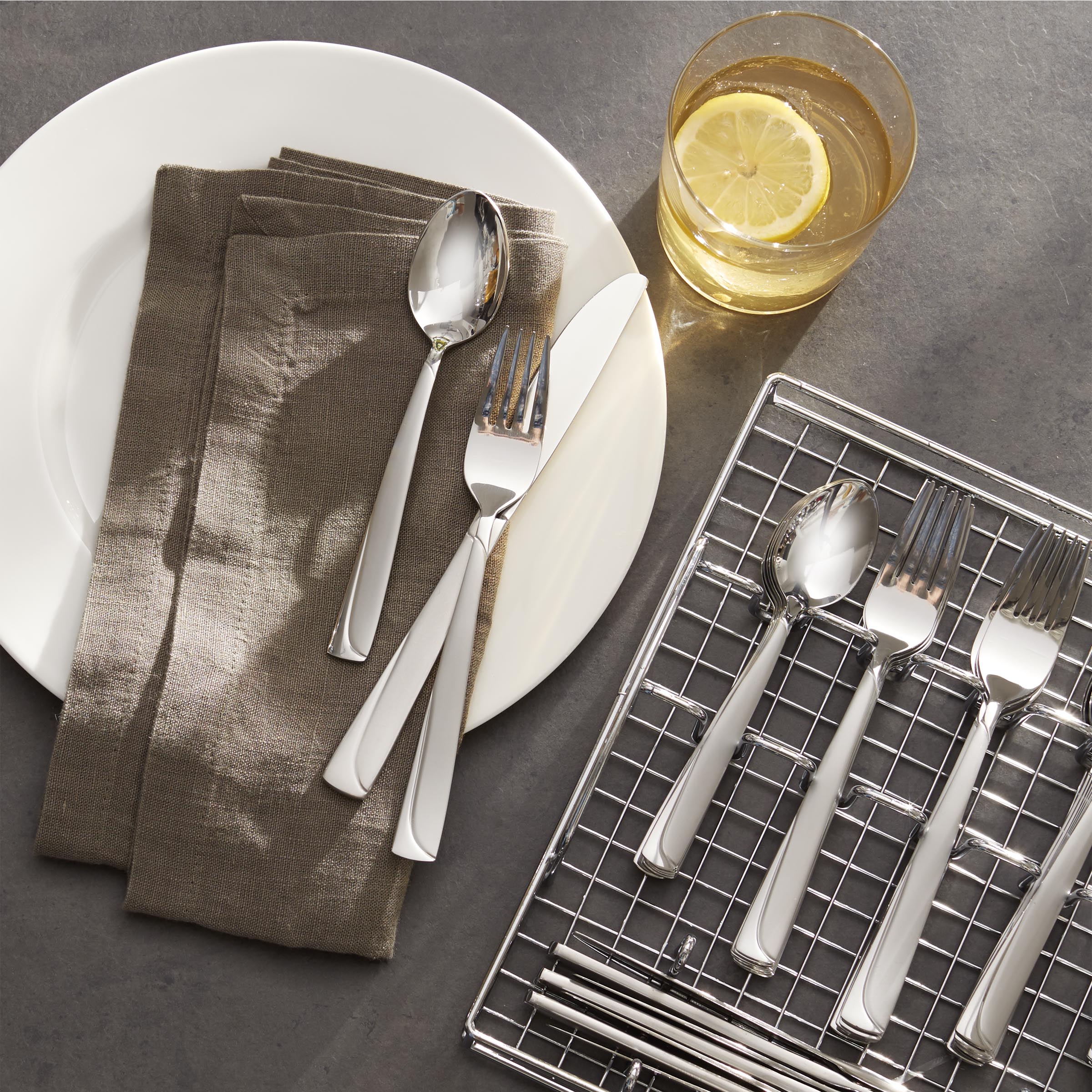 51-Piece Madeline Flatware Set with Storage Caddy - Stainless Steel Silverware for 12, Complete Dinnerware Set for Home, Kitchen, Parties & Formal Dining