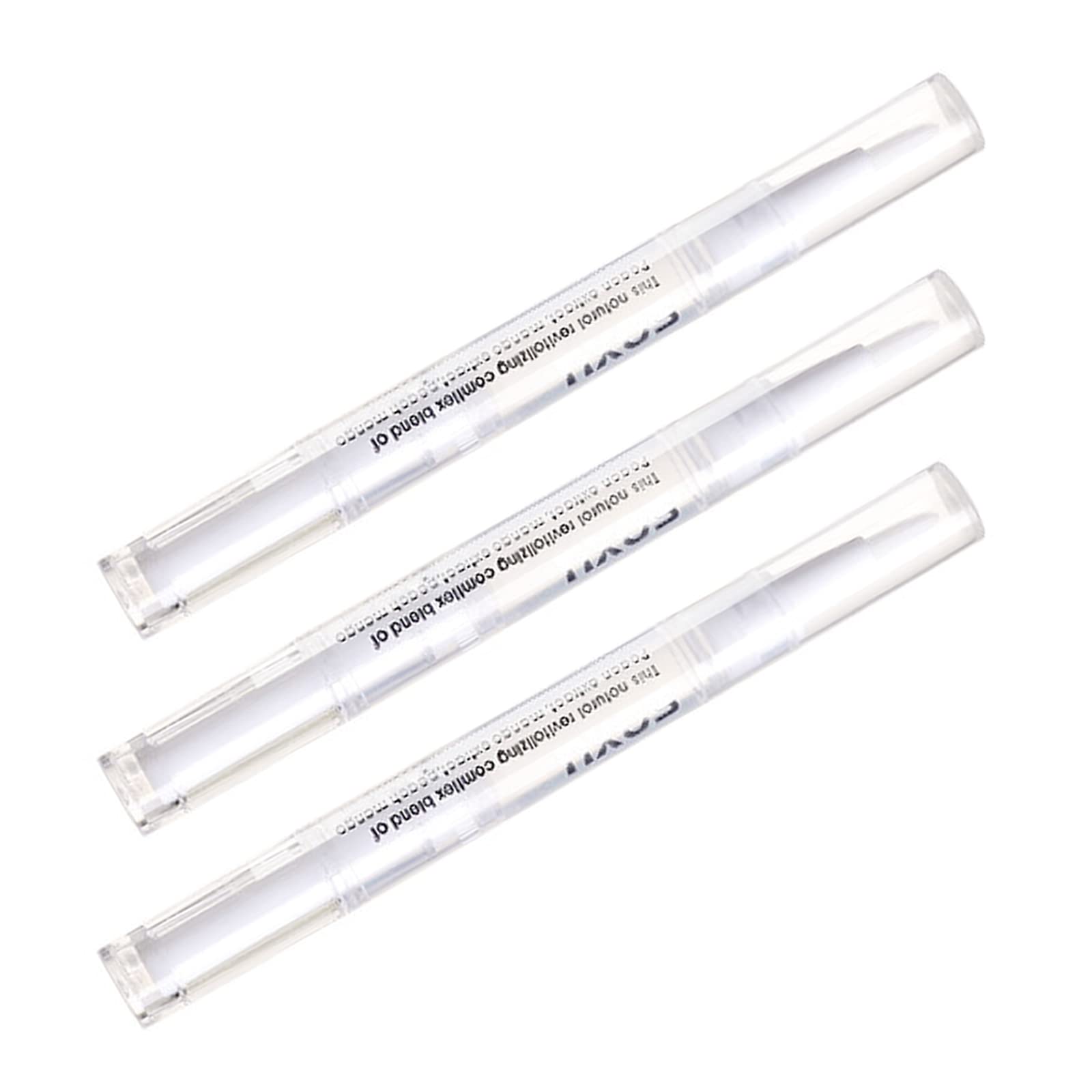 Natural Cuticle Oil Pens with Soft Brush - 3Pcs Nail Care Set for Dry, Cracked Nails | Moisturizing Cuticle Revitalizer with Natural Ingredients | Perfect for Manicures, Home Nail Care & Salon Use