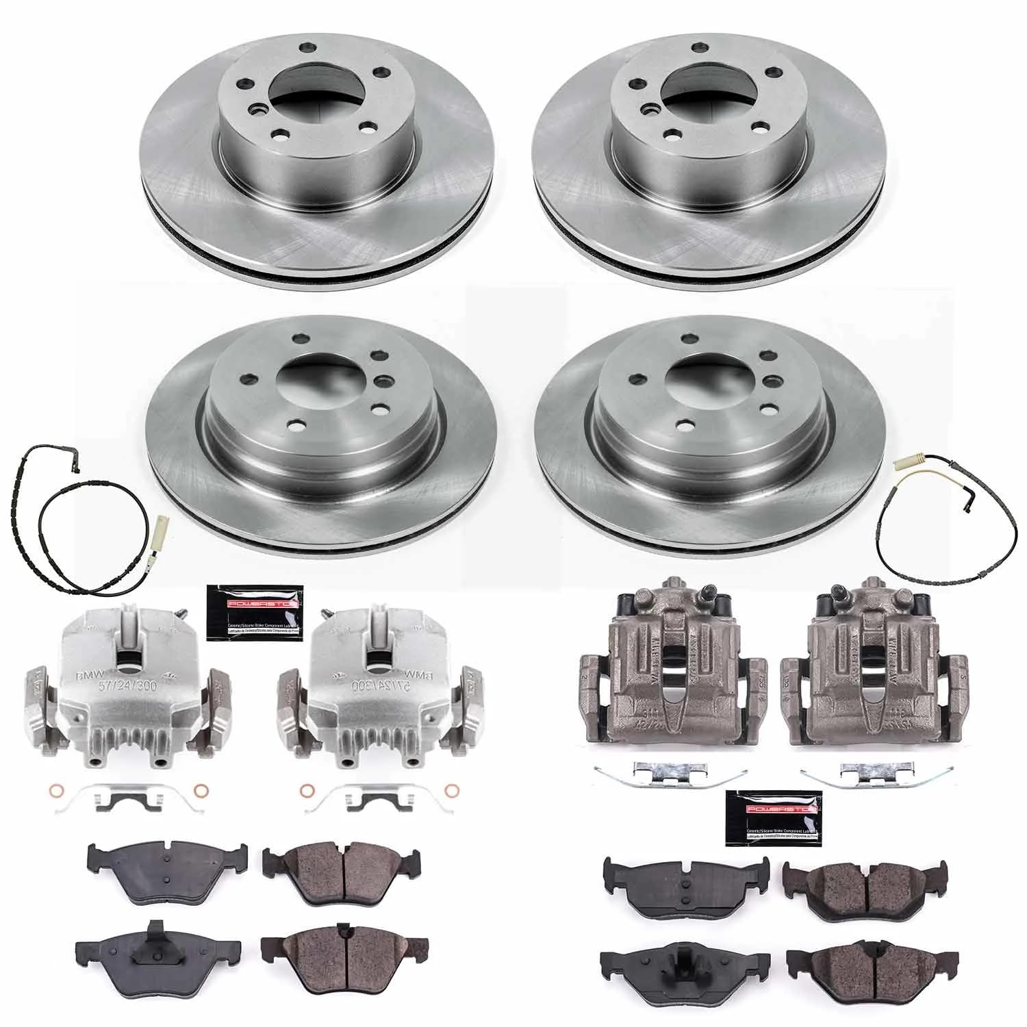 Power Stop KCOE4102 Front & Rear Brake Caliper Kit - Rotors, Pads & Calipers for 2007 BMW 328xi | Complete Brake System Replacement for Smooth Stopping & Enhanced Safety | Perfect for Daily Commuting, Highway Driving & Performance Upgrades
