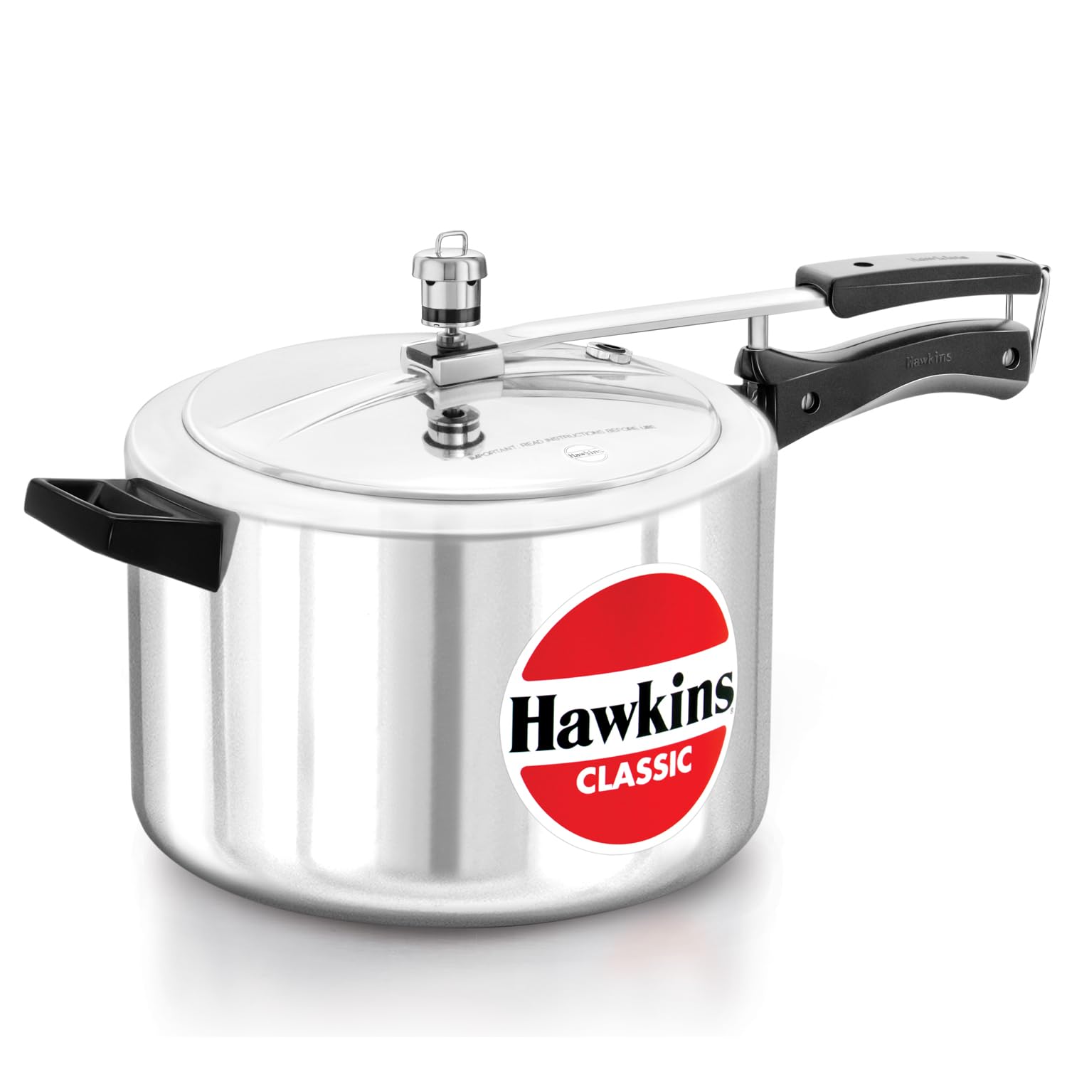 Hawkins Classic 8L Aluminum Pressure Cooker with Inner Lid - Wide Design for Fast Cooking - Large Silver Cookware (CL8W) - Perfect for Home Kitchens, Meal Prep & Pressure Canning