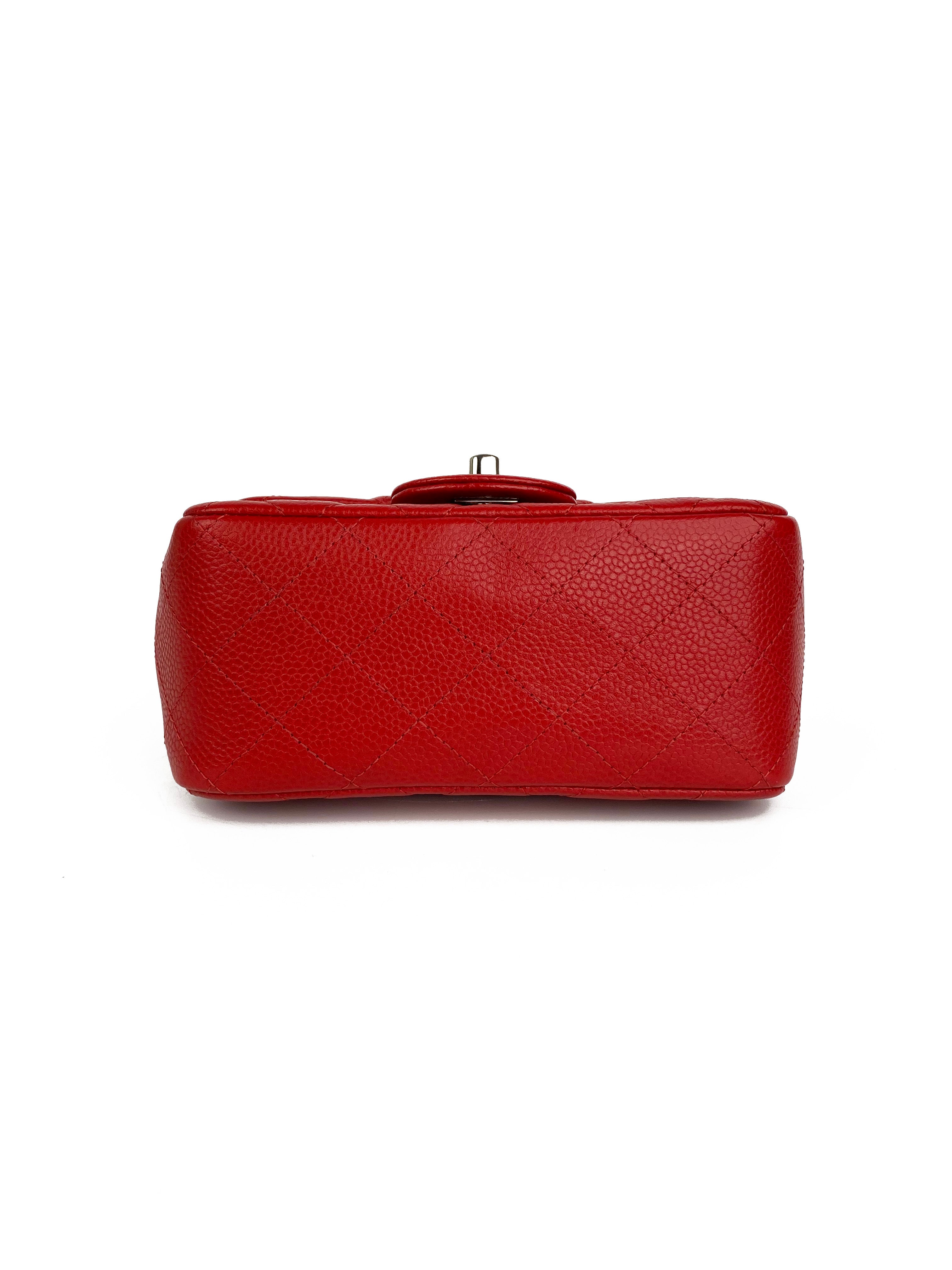 Chanel Mini Red Square Flap Bag - Luxury Crossbody Purse for Women | Perfect for Date Night, Parties & Special Occasions