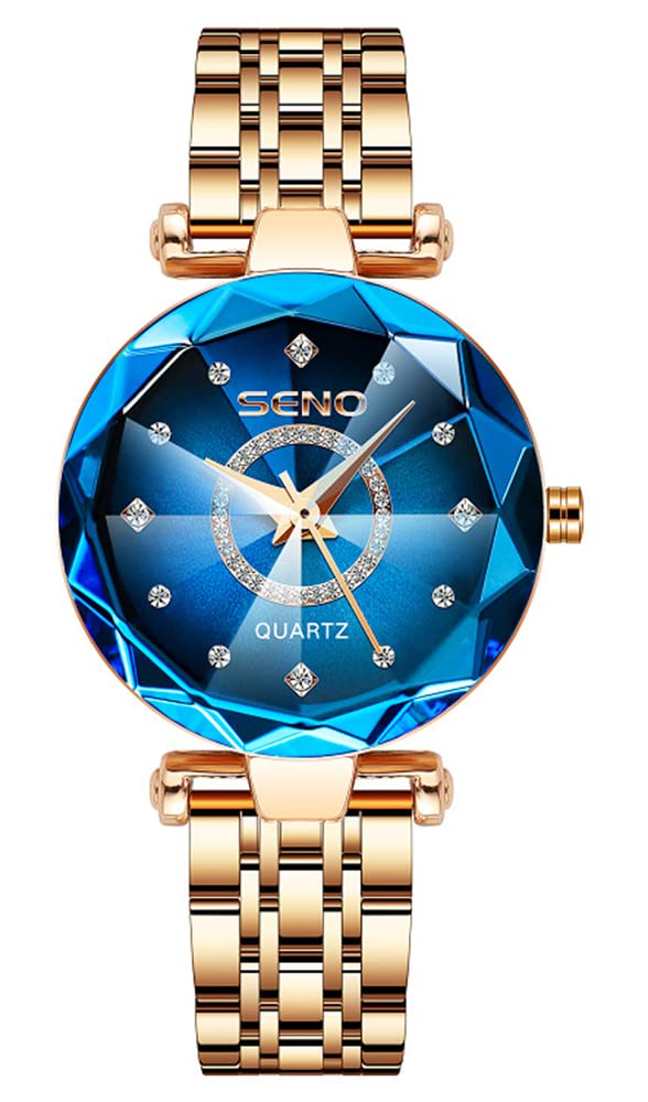 Ocean Star Dial Women's Watch - Steel Band, Crystal Quartz for Fashion & Office