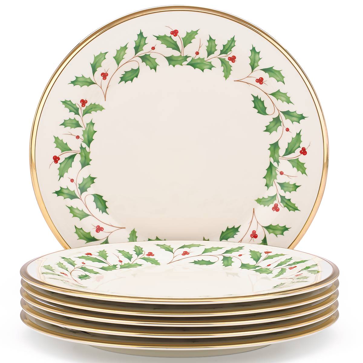 6-Piece Holiday Dinner Plate Set - Elegant Porcelain Plates for Christmas, Thanksgiving & Festive Gatherings - Perfect for Family Dinners & Special Occasions