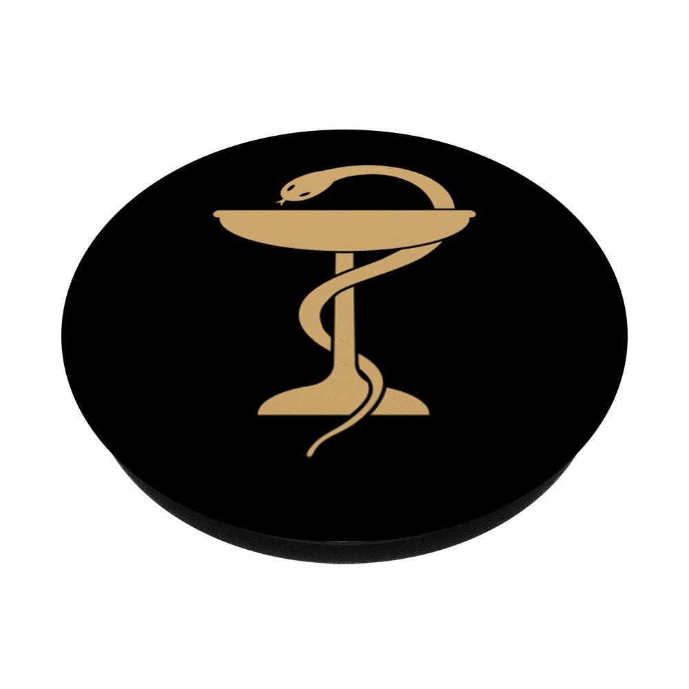 Pharmacist Pharmacy Snake Symbol Logo Bowl of Hygieia PopGrip - Swappable Phone Grip for iPhone, Samsung & Tablets - Perfect for Medical Students, Pharmacists & Healthcare Professionals