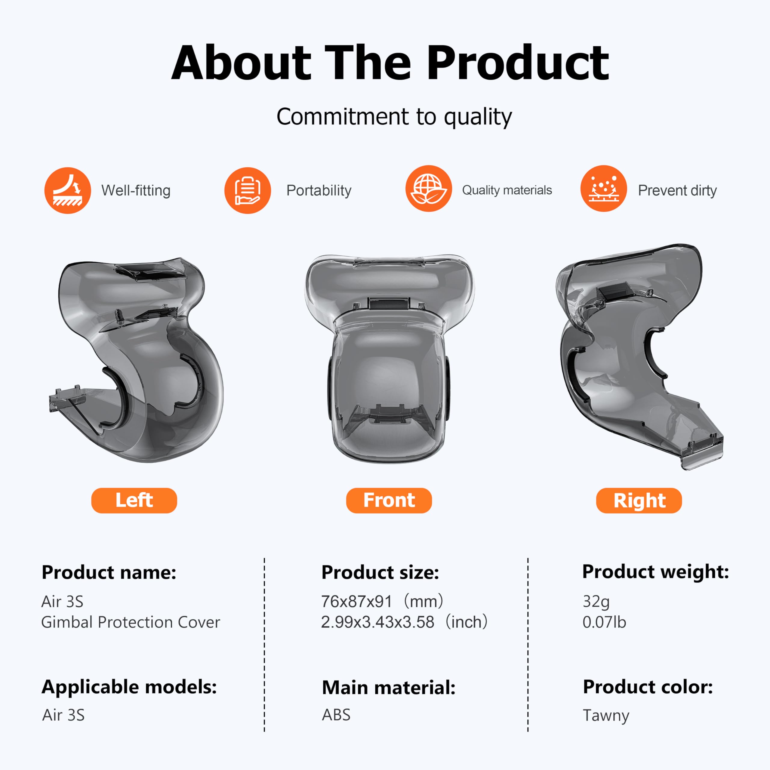 DJI Air 3s Gimbal Protector & Lens Cover - Anti-Collision Sensor Protection for DJI Air 3 Drone Accessories - Perfect for Aerial Photography and Obstacle Avoidance