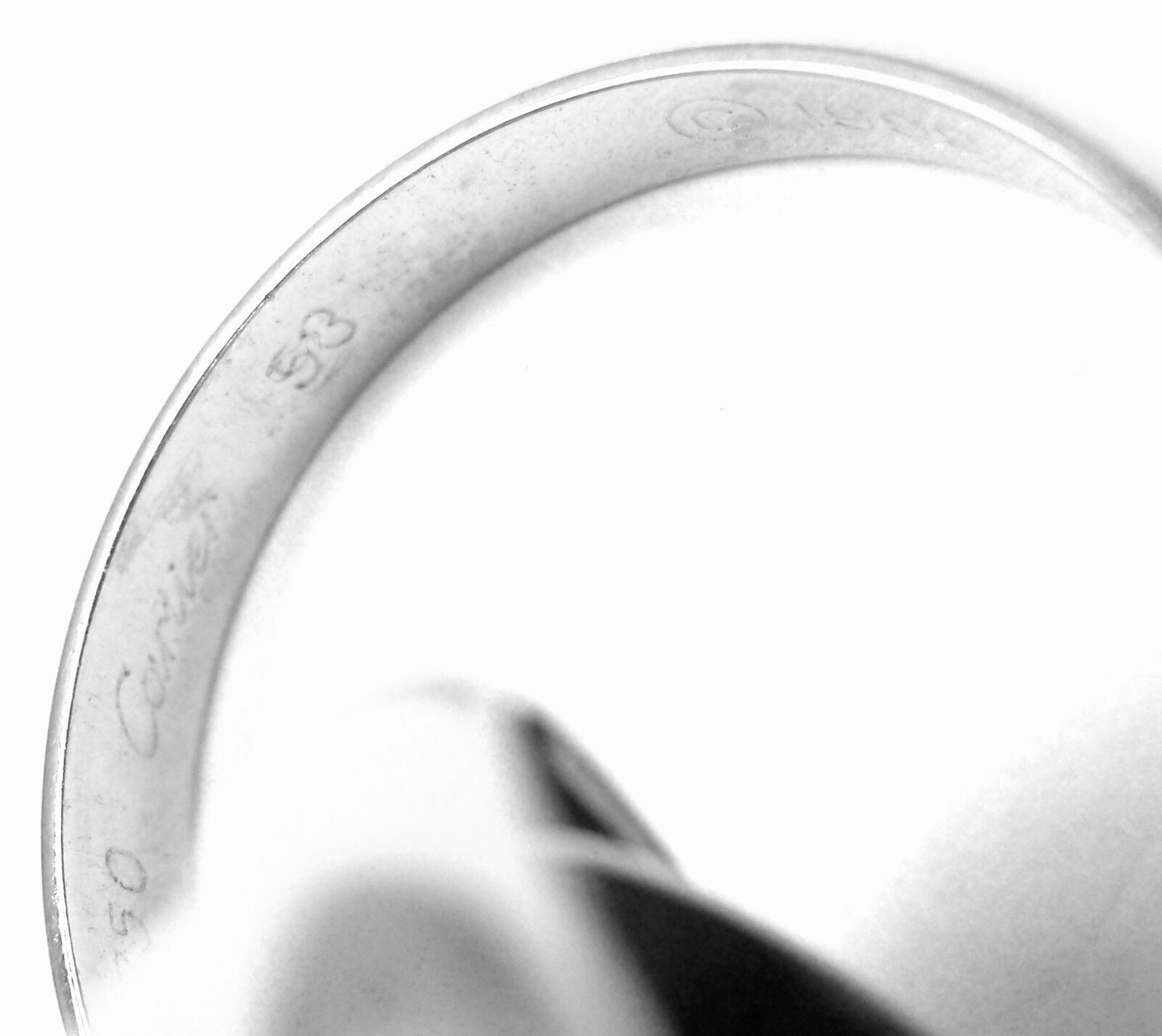 Authentic Cartier 18k White Gold Trinity Band Ring - Size 53 (US 6.25) - Luxury Wedding Band, Anniversary Gift & Everyday Jewelry for Women