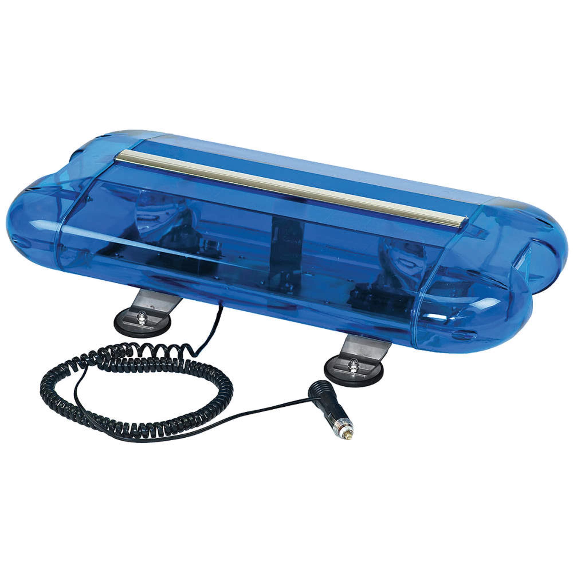 Wolo 3555M-B Aurora Blue Halogen Emergency Warning Mini Light Bar - Compact Safety Light for Trucks, Emergency Vehicles & Off-Road Use