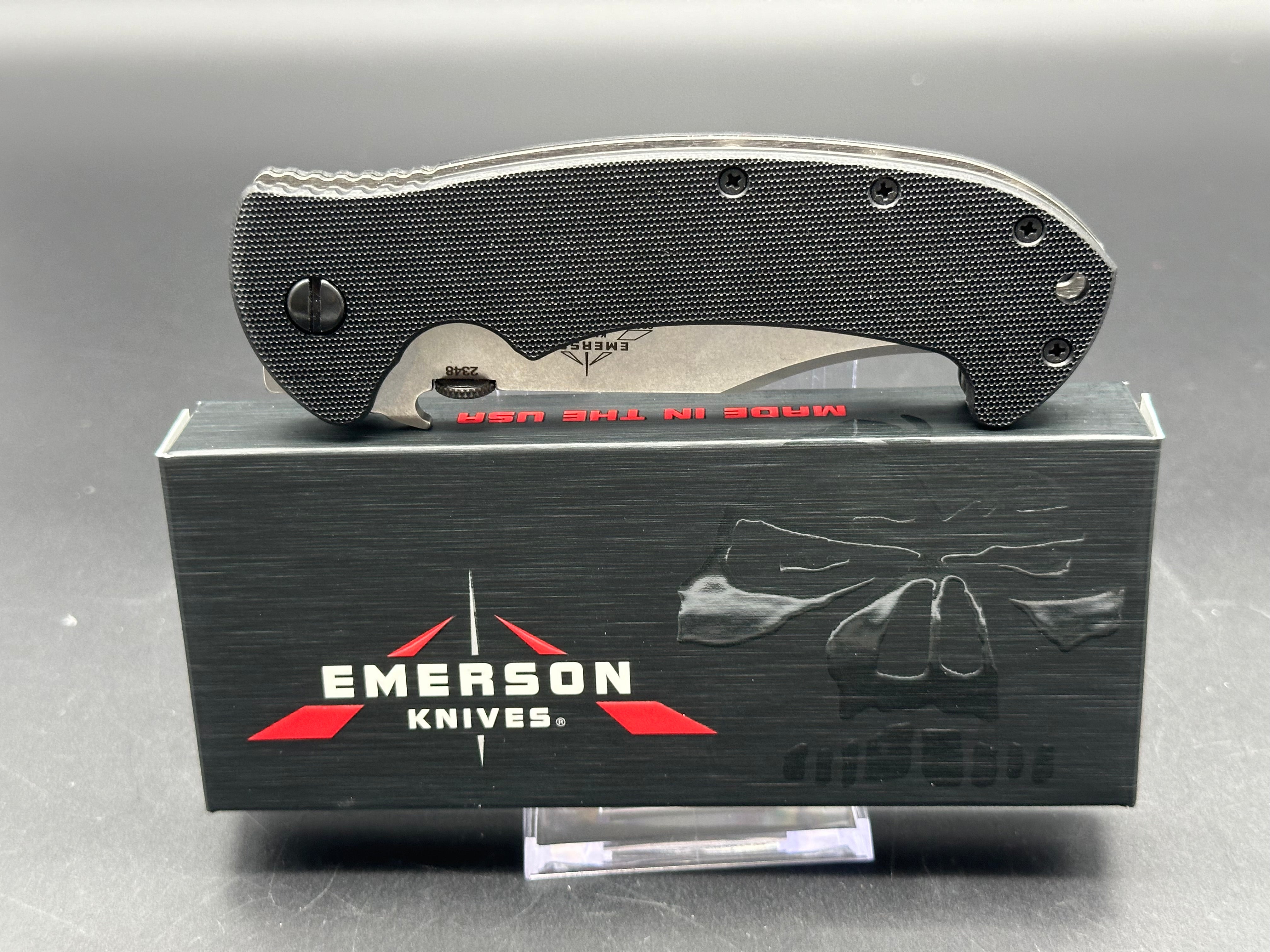 Emerson CQC 13 Bowie Knife - Black G10 Handle with 154CM Steel Blade for Outdoor Survival, Hunting & Tactical Use