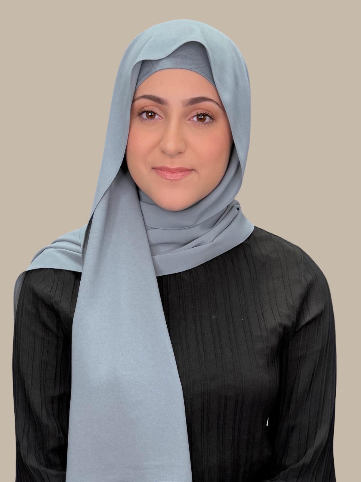 Stylish Slate Grey Chiffon Hijab Set for Women - Perfect for Daily Wear, Work, and Special Occasions