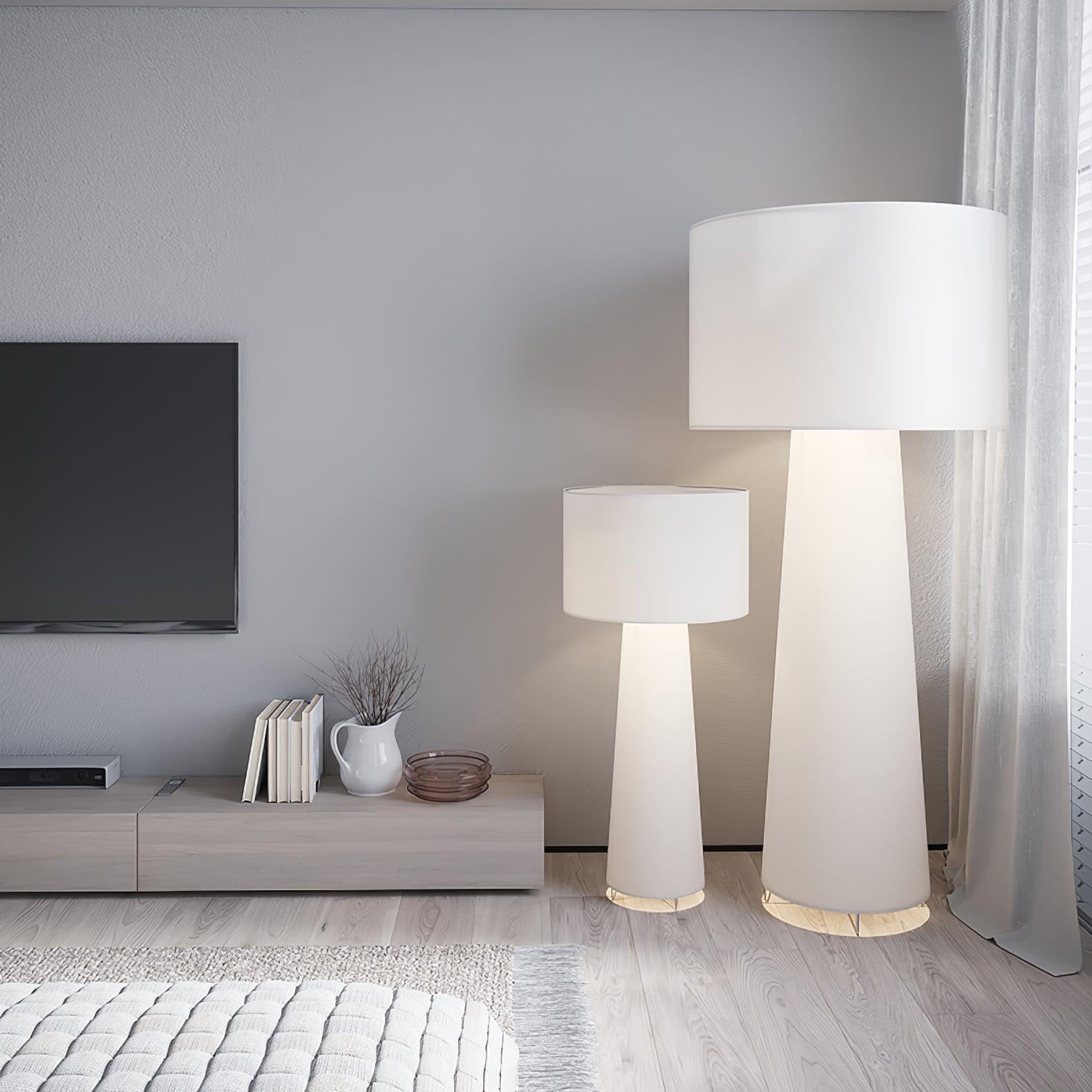 Modern Column Fabric Floor Lamp - Elegant Standing Light for Living Room, Bedroom & Office - Perfect for Reading, Relaxing & Ambient Lighting