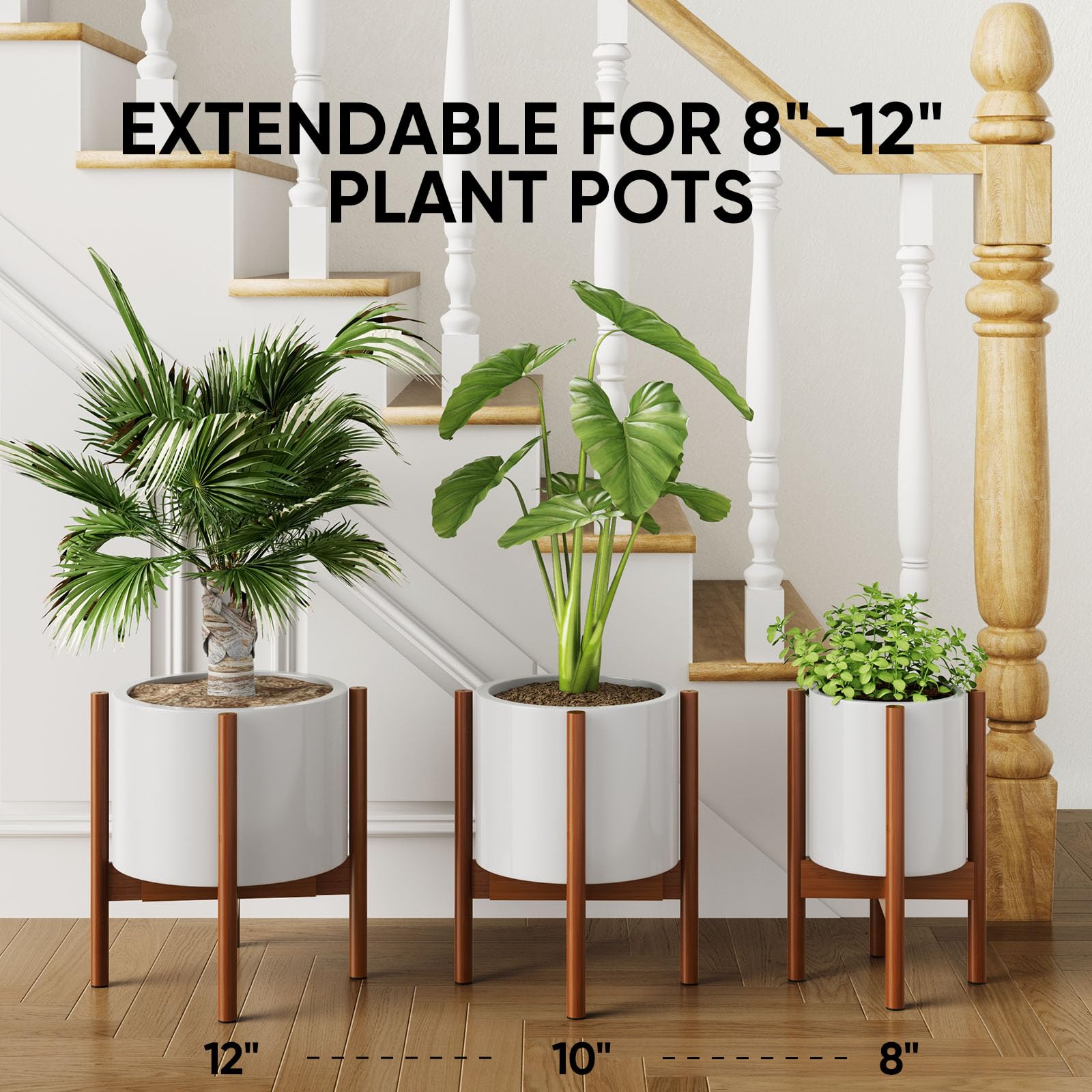 MUDEELA Dark Brown Plant Stand 2 Pack or 2 Tier with 10